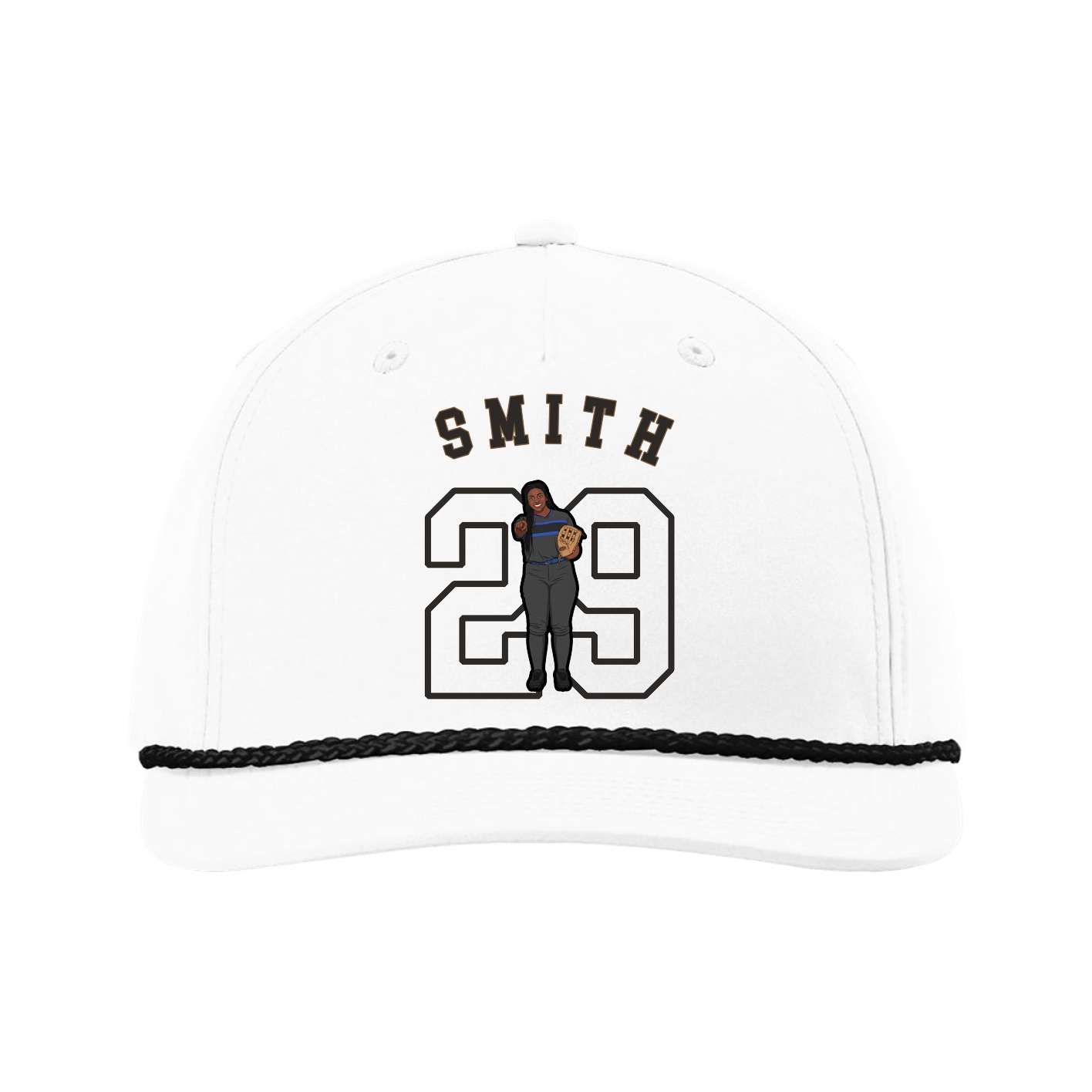 Five-Panel Classic Rope Cap — Shirsey Arch in White