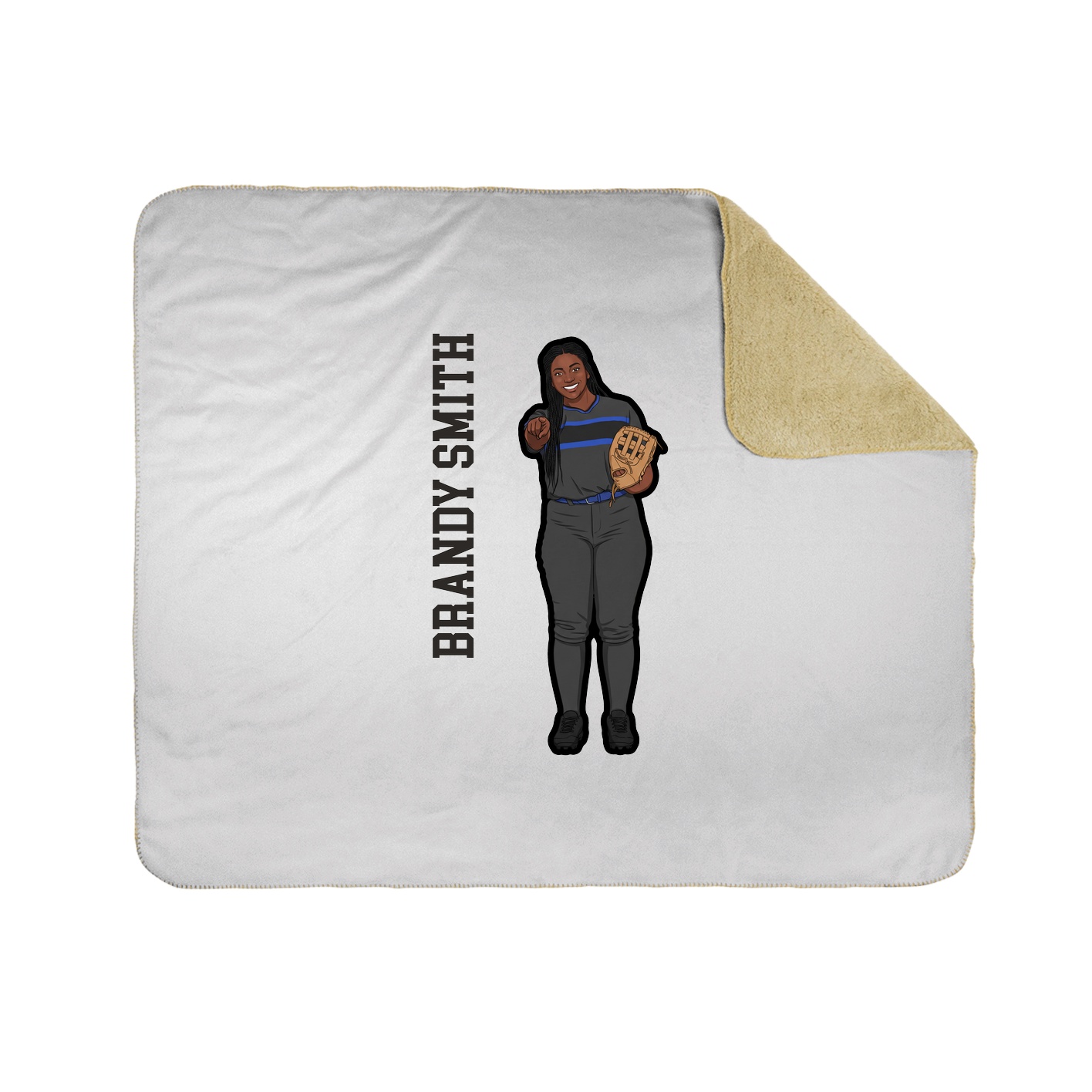Throw Blanket — Name Vertical in White