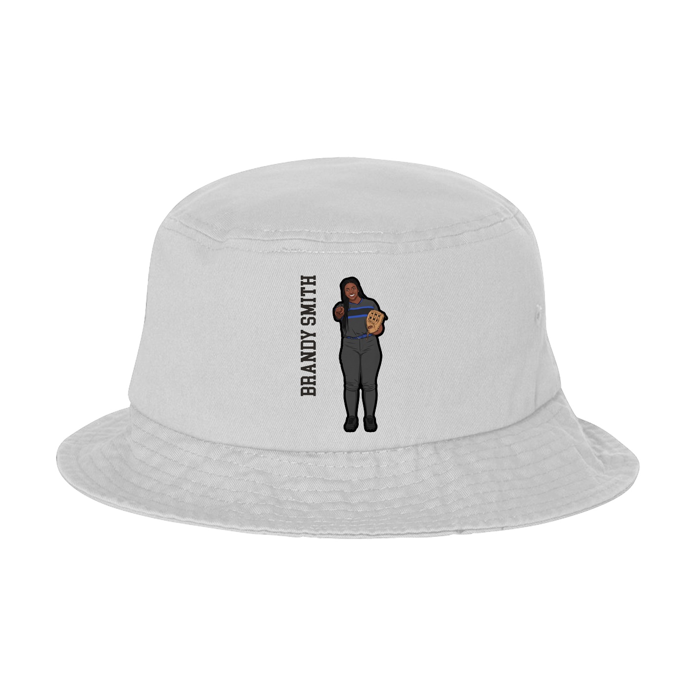 Bucket Cap — Name Vertical in White
