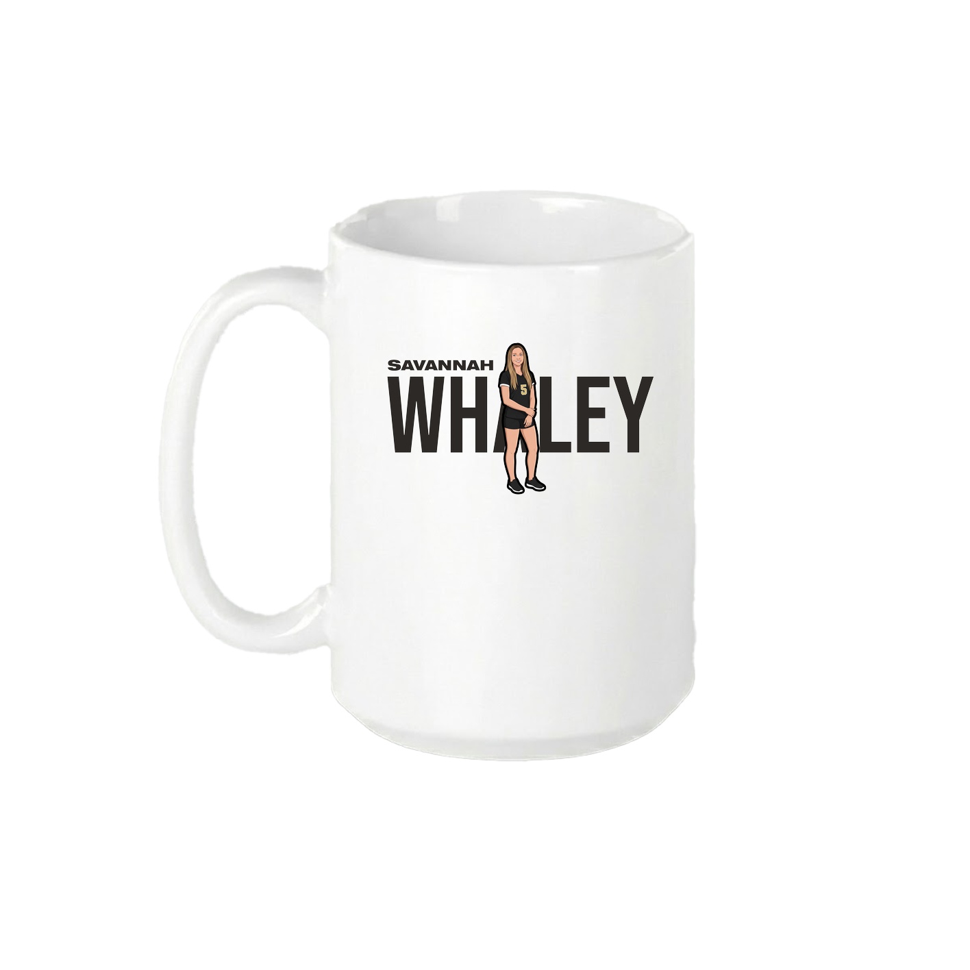 15oz Coffee Mug — Player Name in White