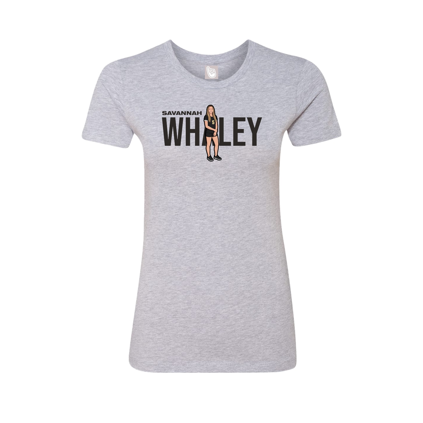 Fitted Women's Tee — Player Name in Grey