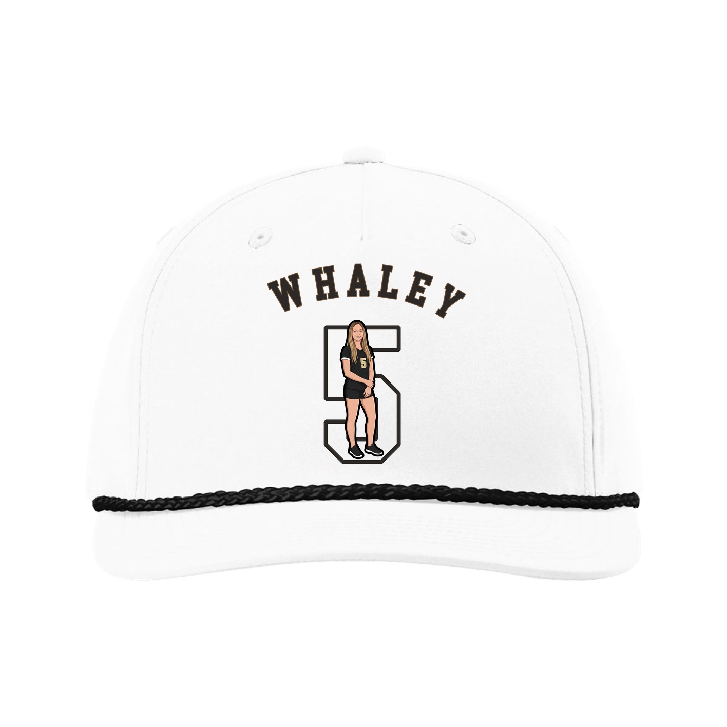 Five-Panel Classic Rope Cap — Shirsey Arch in White