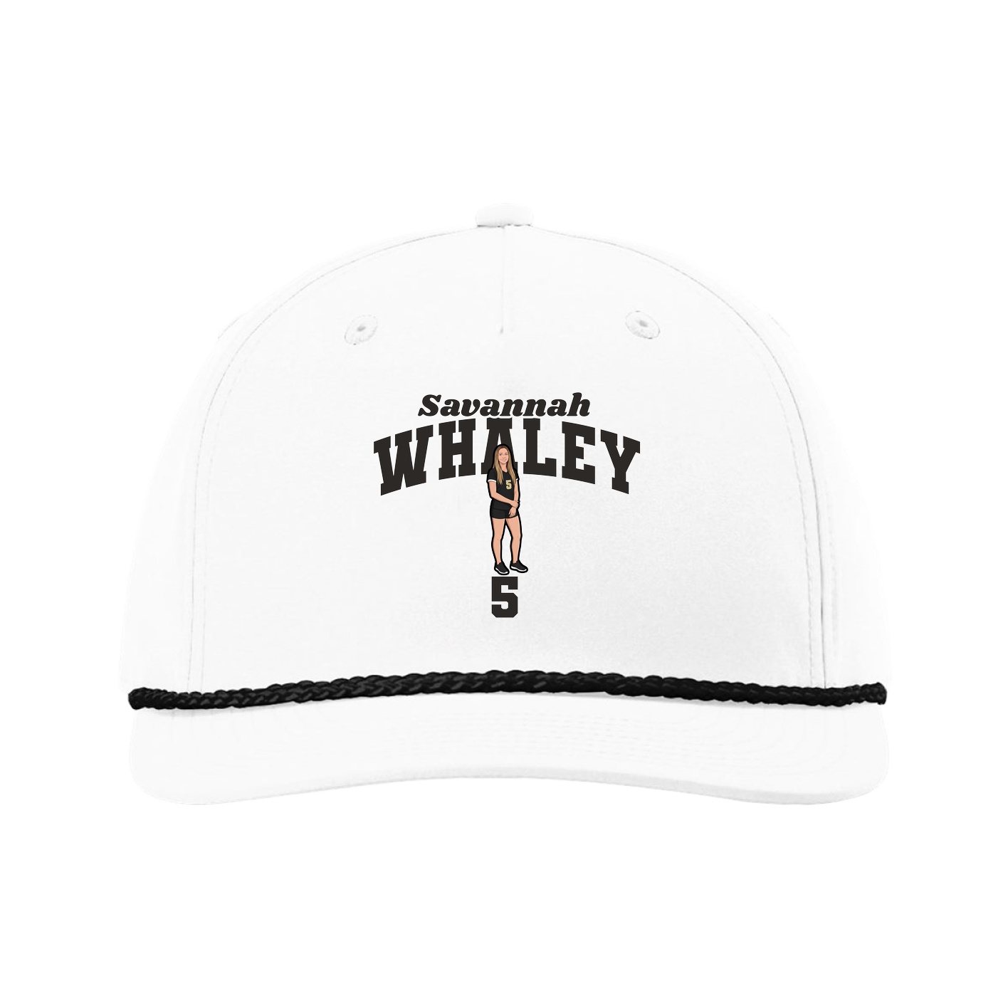 Five-Panel Classic Rope Cap — Signature Arch in White