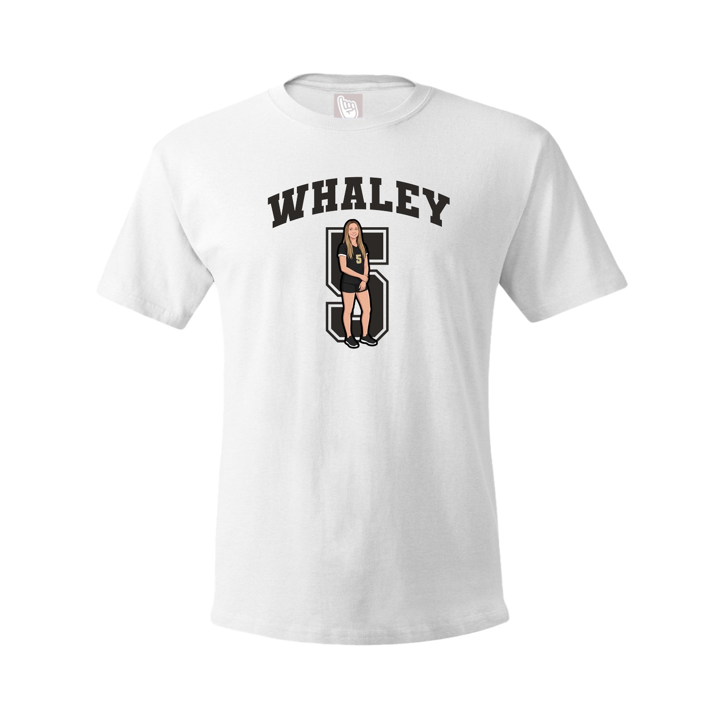 Youth Tee — Number in White