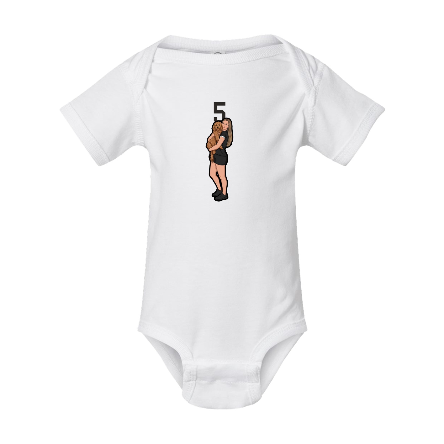 Baby Onesie — Number Top in White