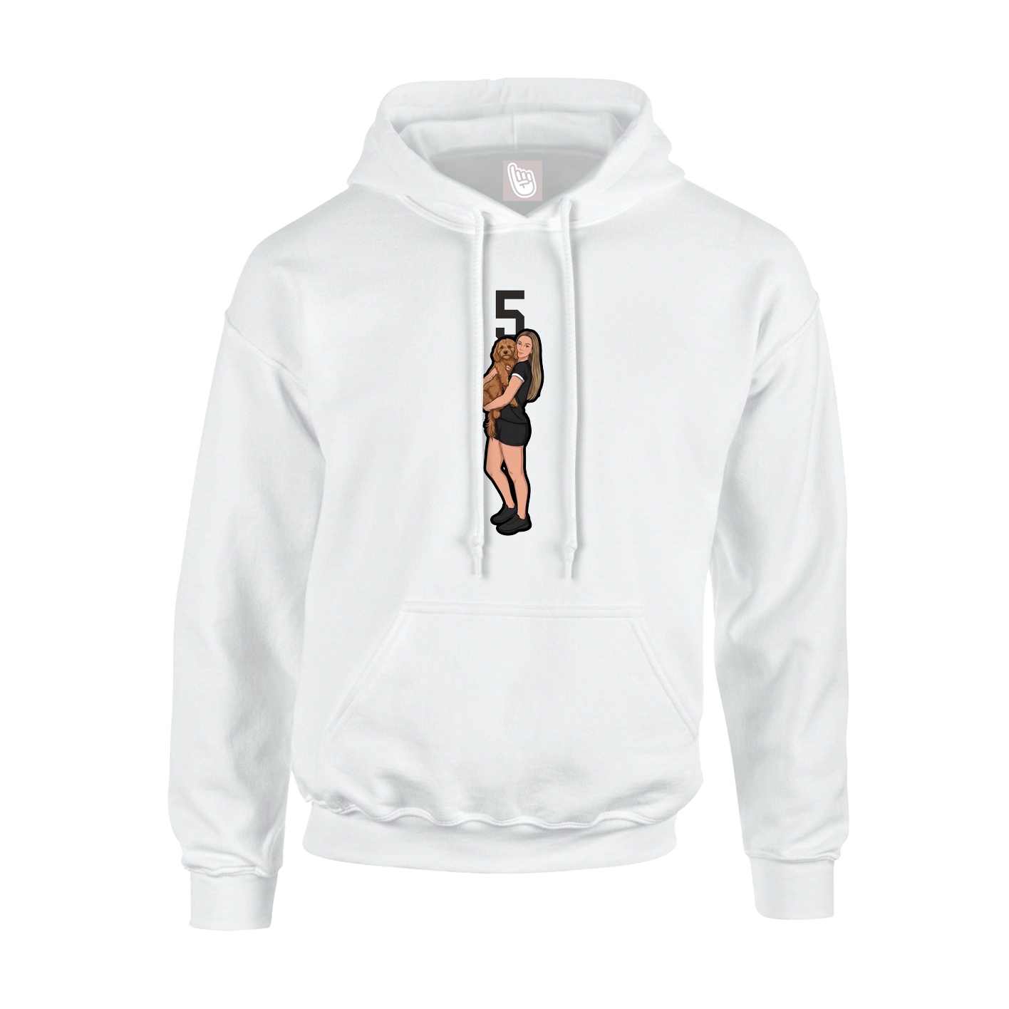 Hoodie — Number Top in White