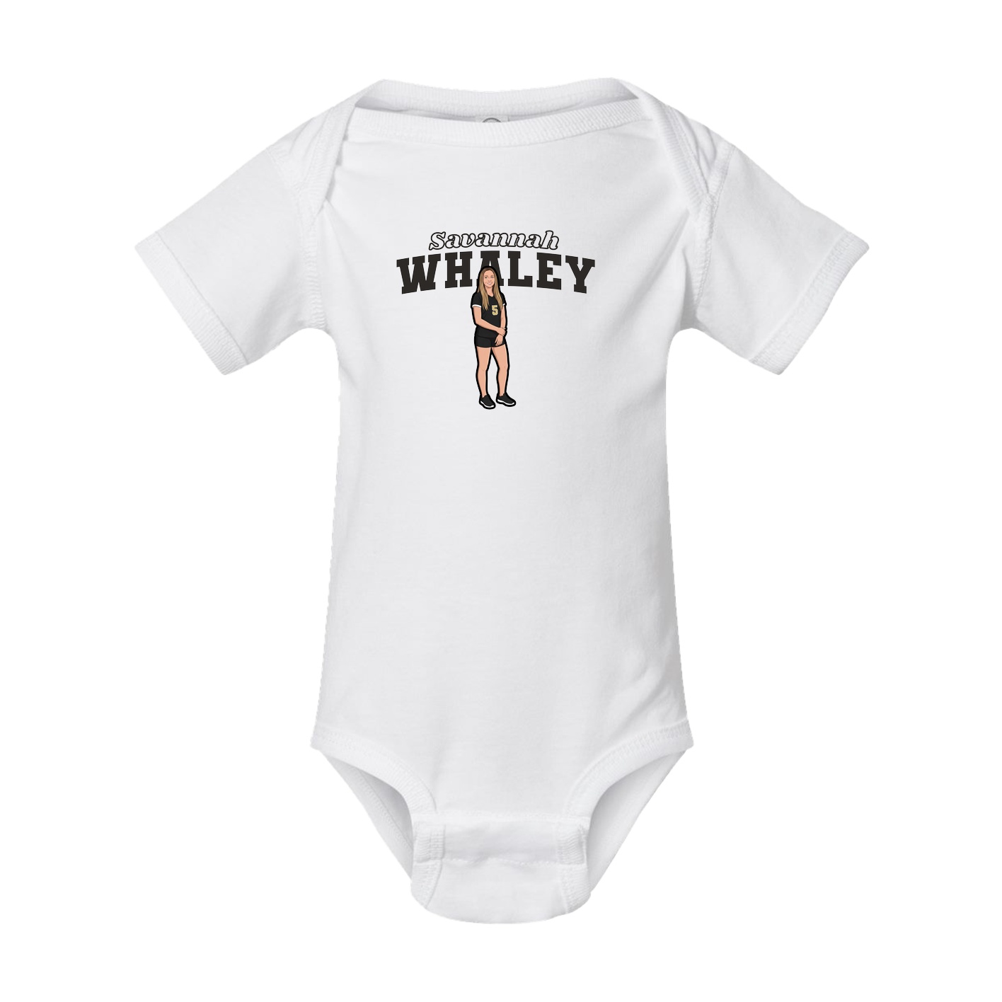 Baby Onesie — Name Arch in White