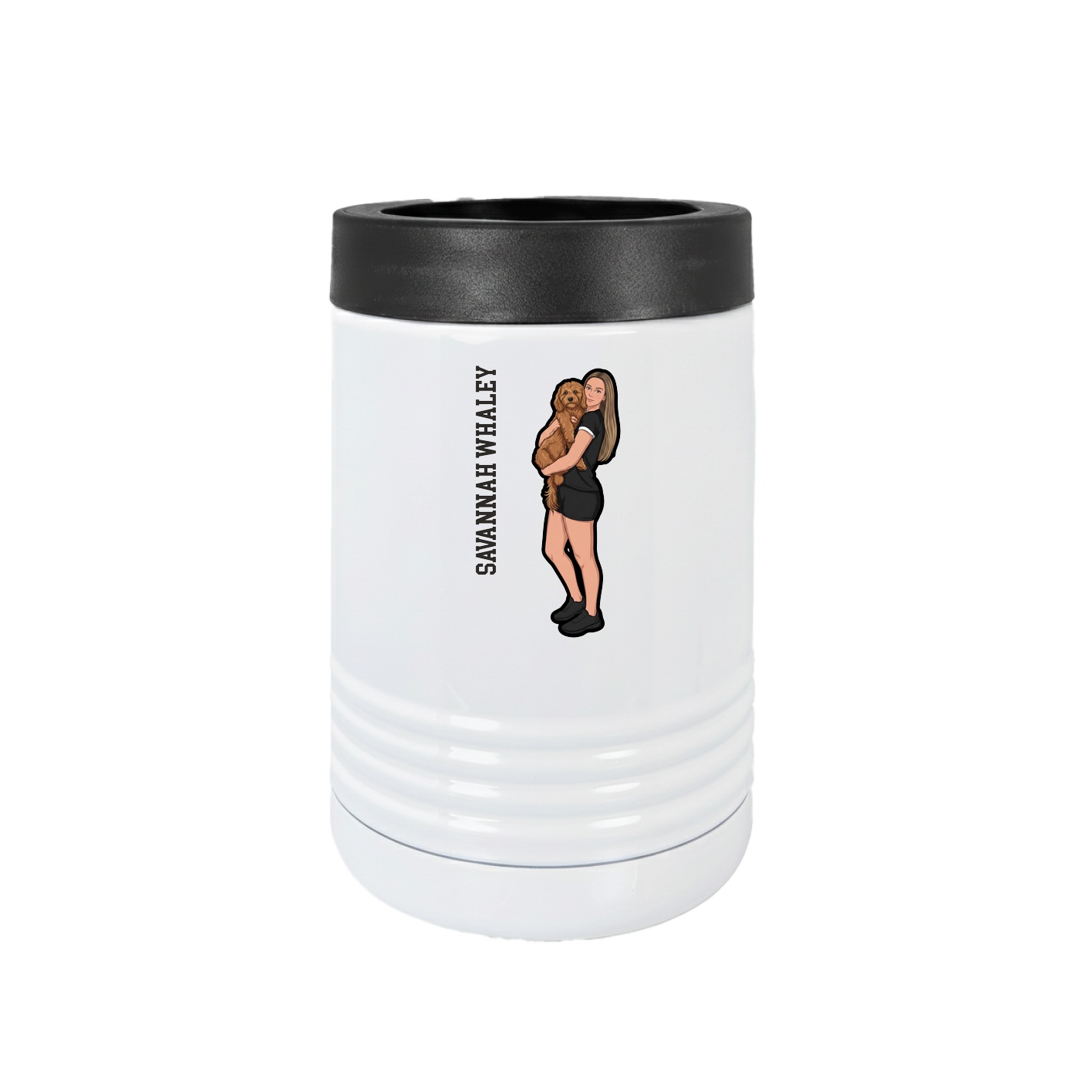 Beverage Holder — Name Vertical in White