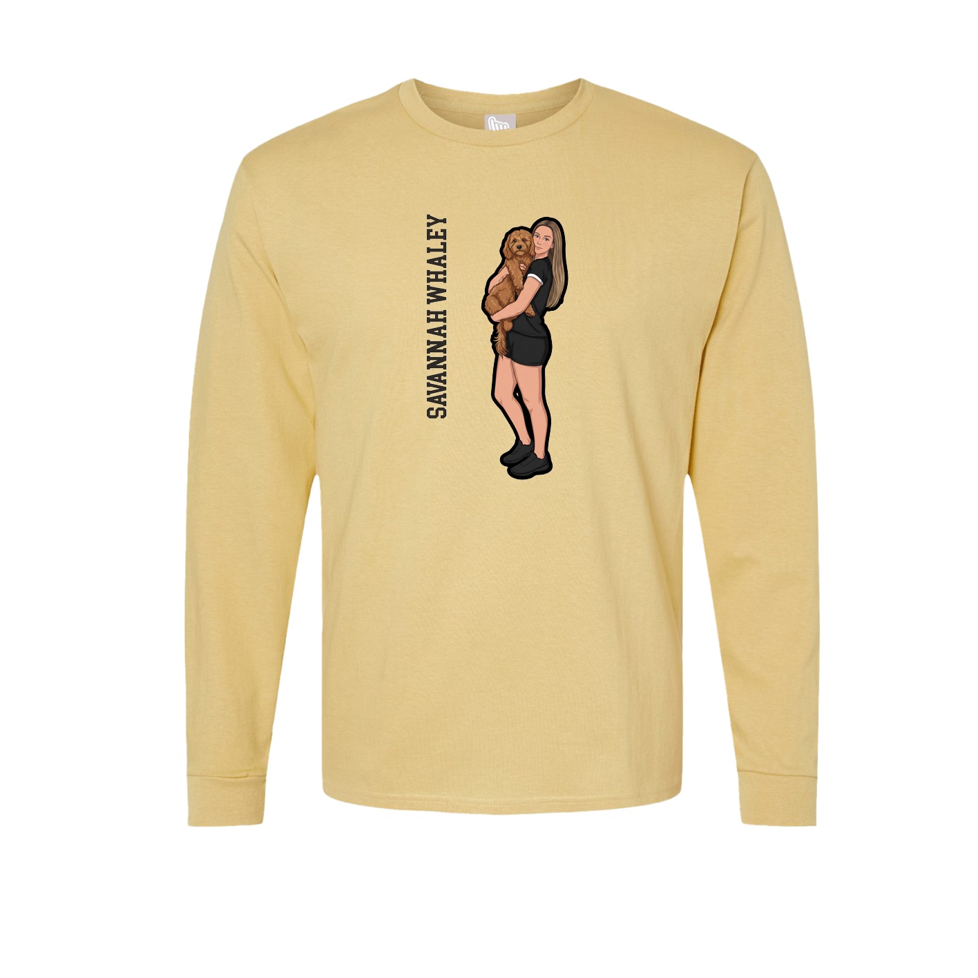 Long Sleeve Tee — Name Vertical in Vegas Gold