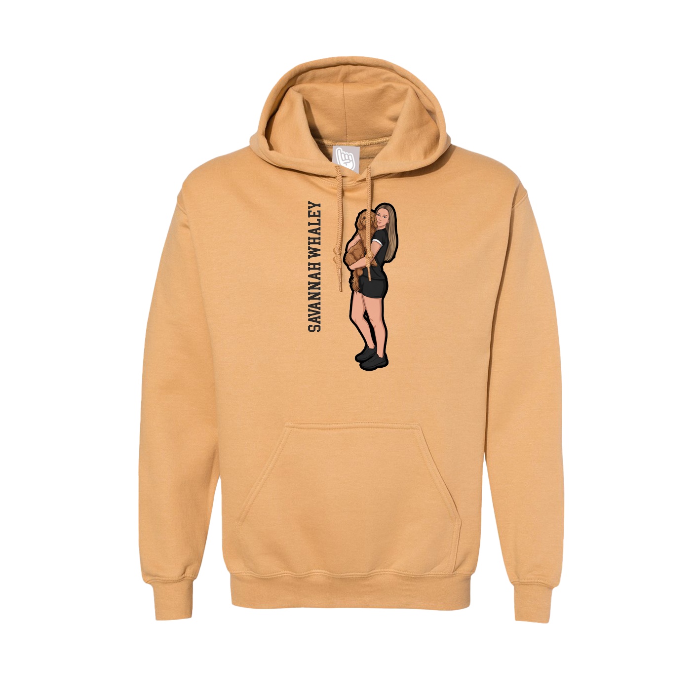 Hoodie — Name Vertical in Vegas Gold