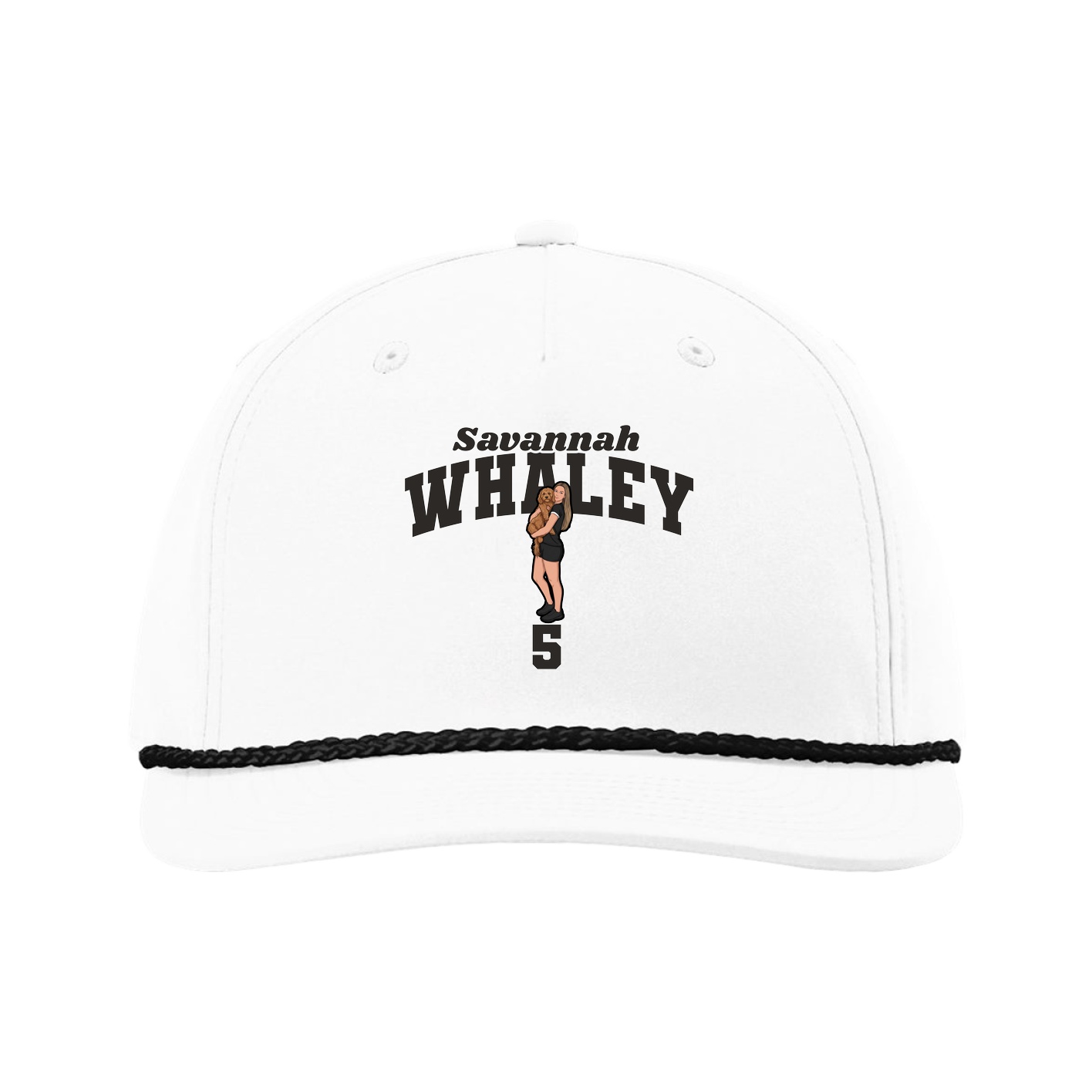 Five-Panel Classic Rope Cap — Signature Arch in White