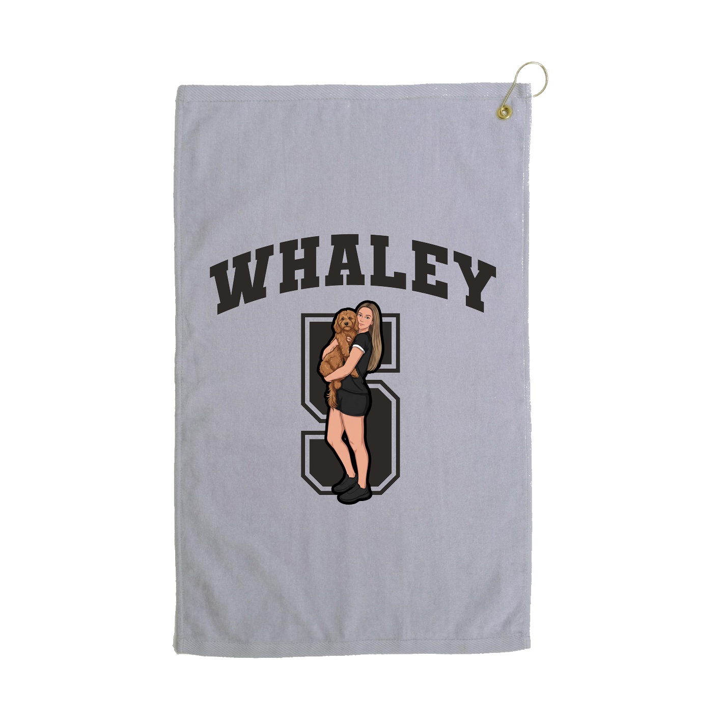 Golf Towel — Number in Grey