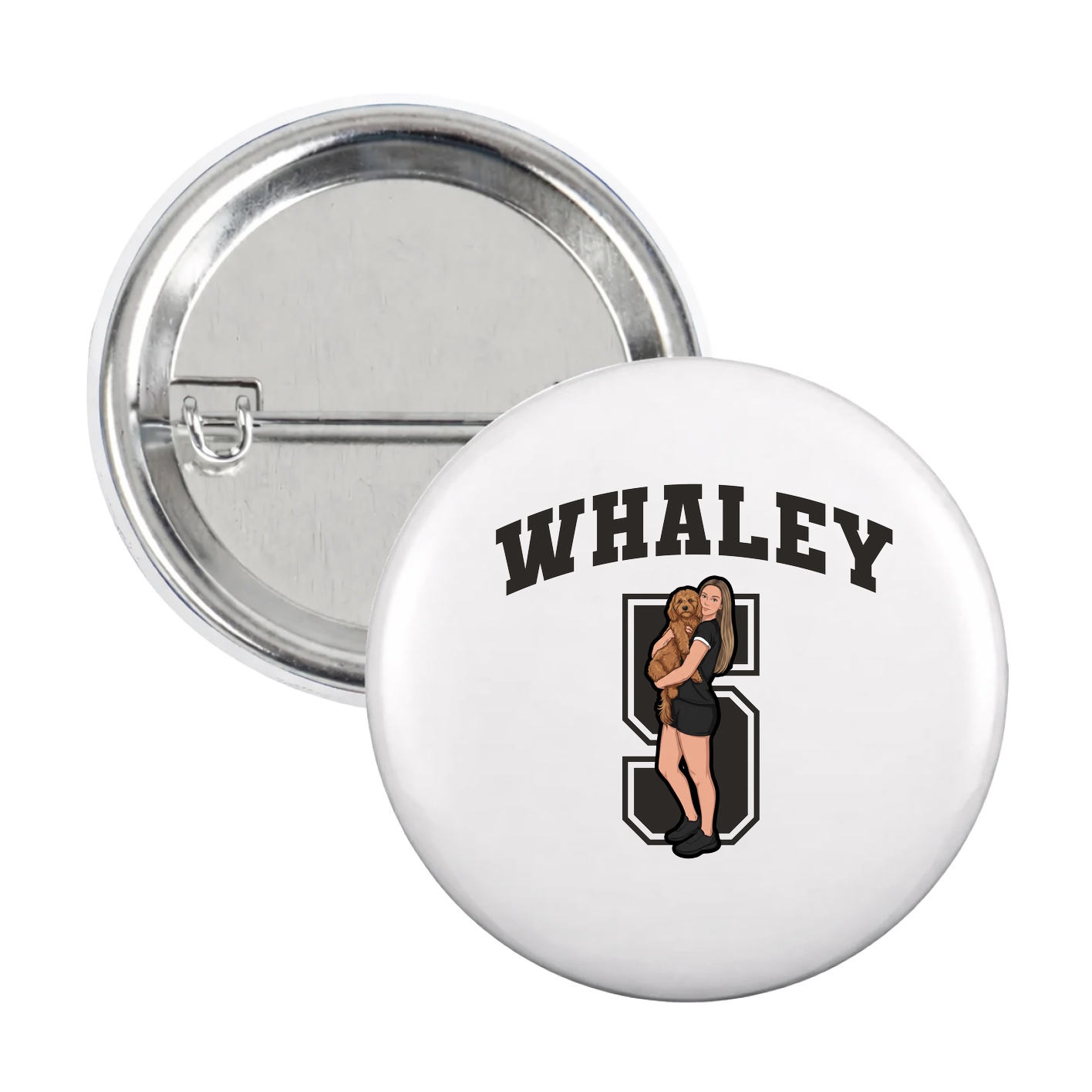 Game Day Button — Number in White