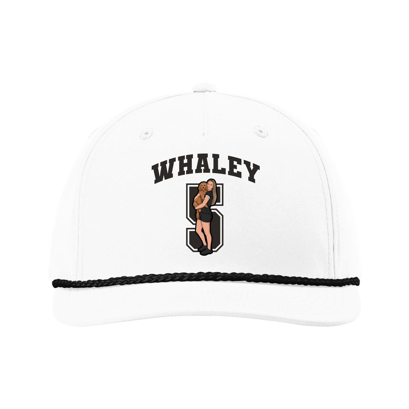 Five-Panel Classic Rope Cap — Number in White