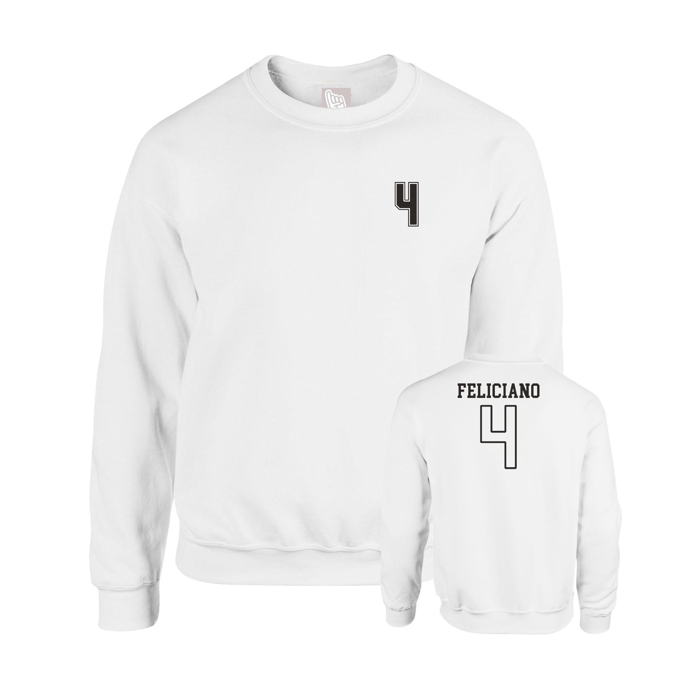 Fleece Crew — Chest Back in White