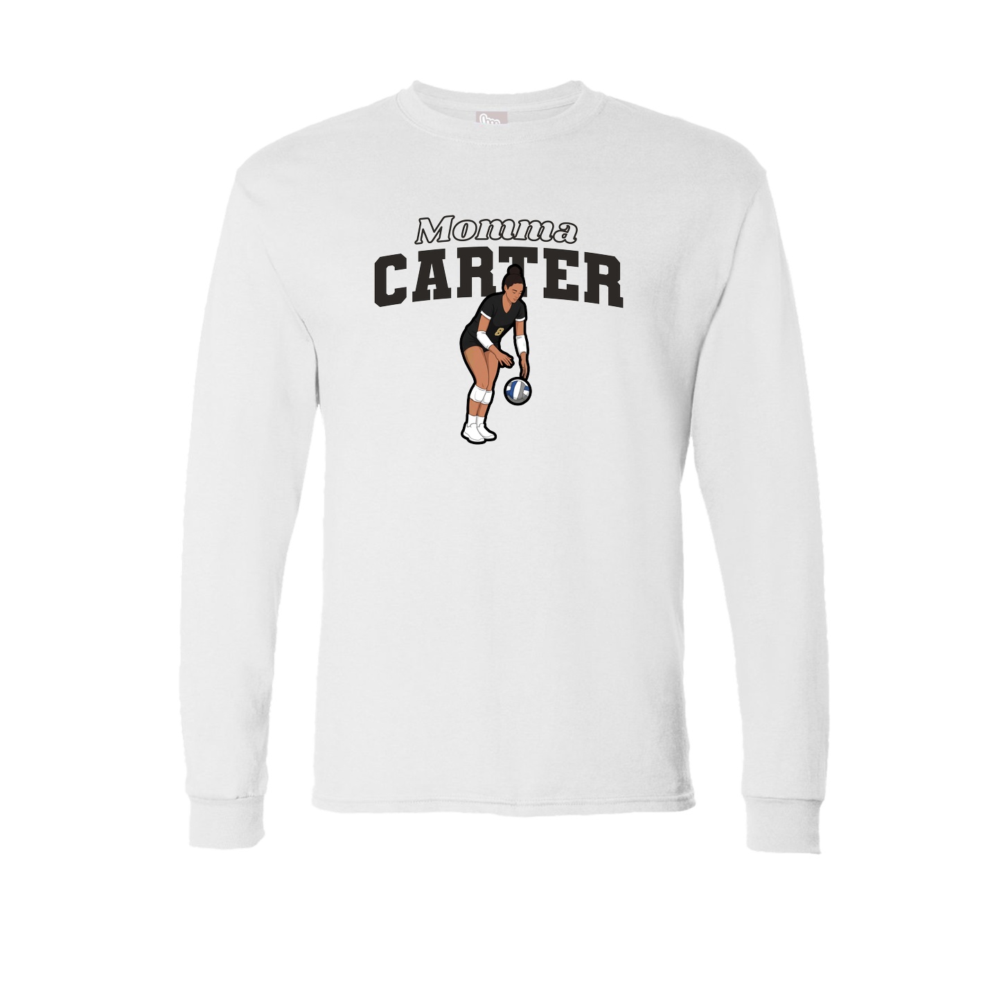 Long Sleeve Tee — Mothers Day Block in White