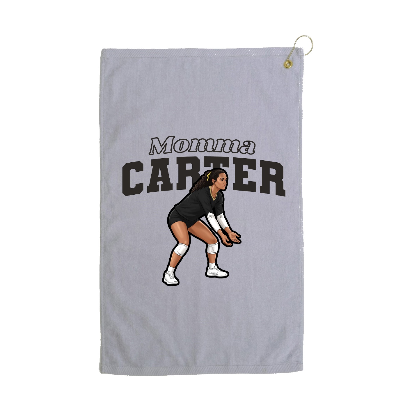 Golf Towel — Mothers Day Block in Grey