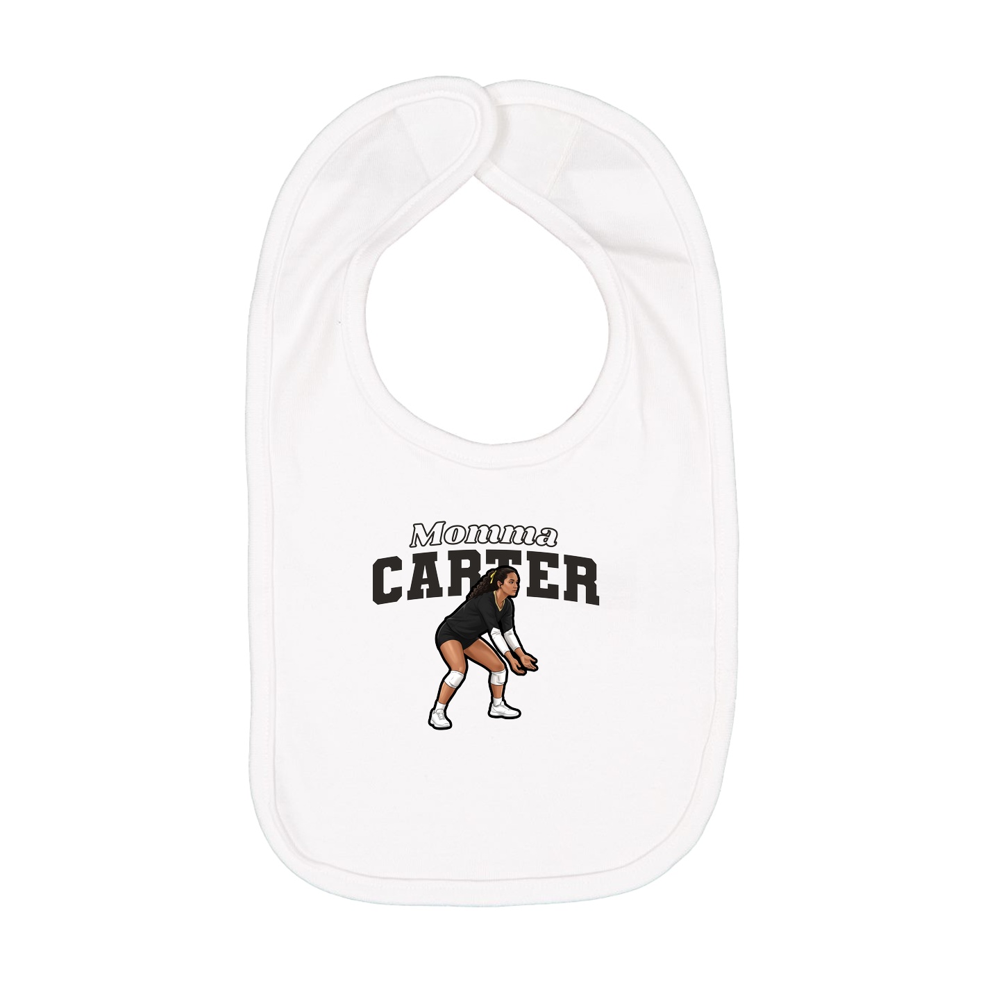Infant Bib — Mothers Day Block in White