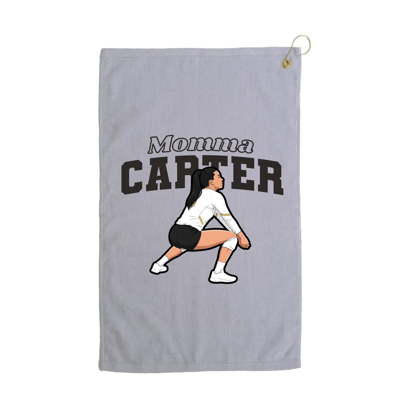 Golf Towel — Mothers Day Block in Grey