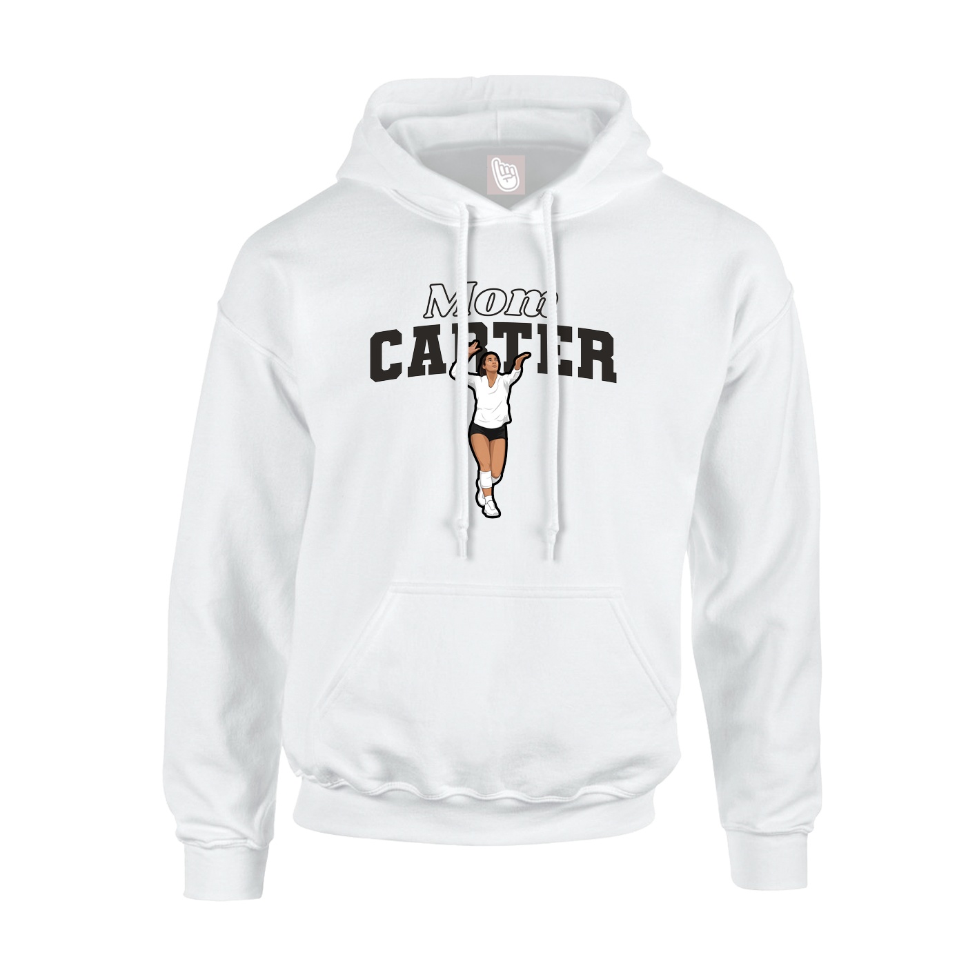 Youth Hoodie — Mothers Day Block in White