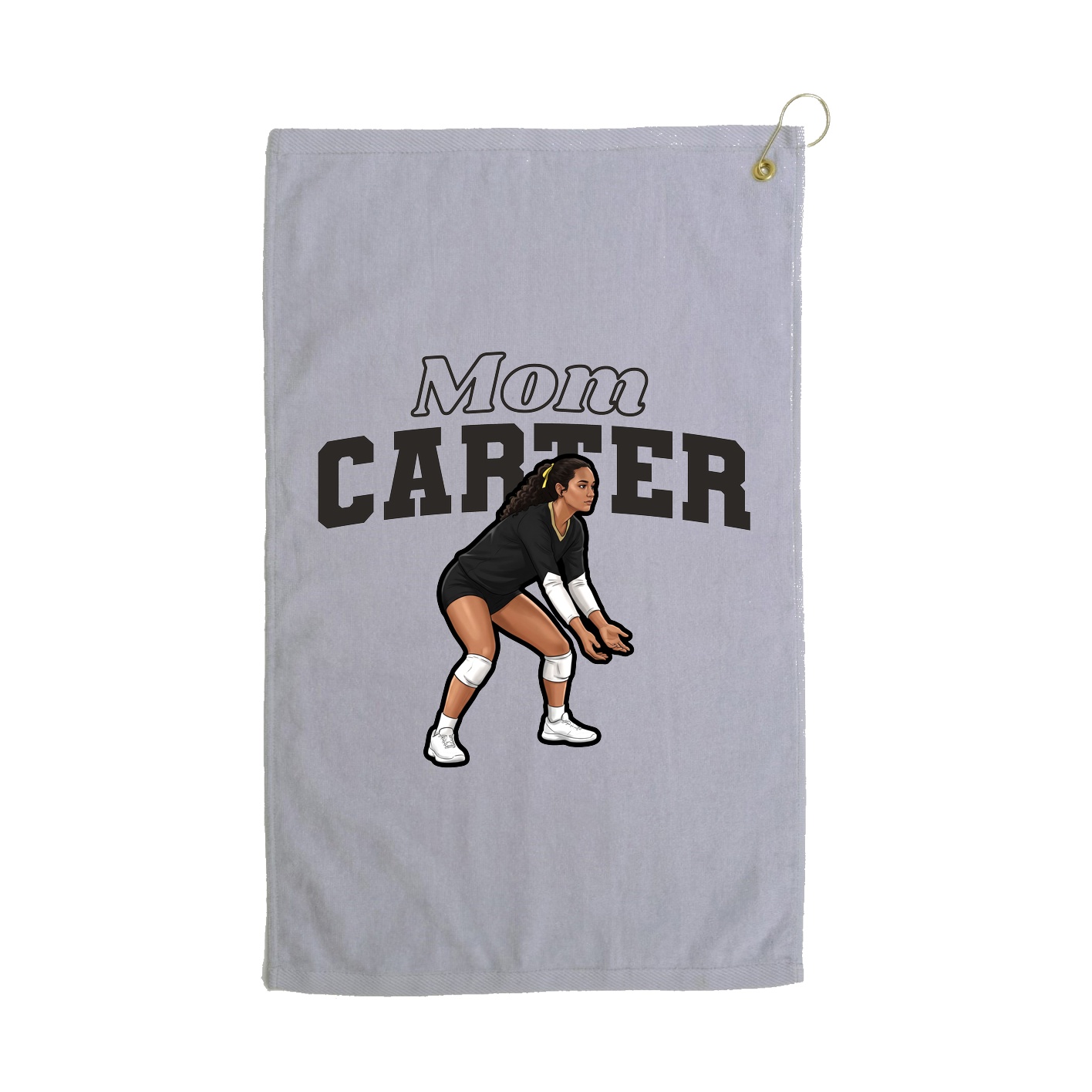 Golf Towel — Mothers Day Block in Grey