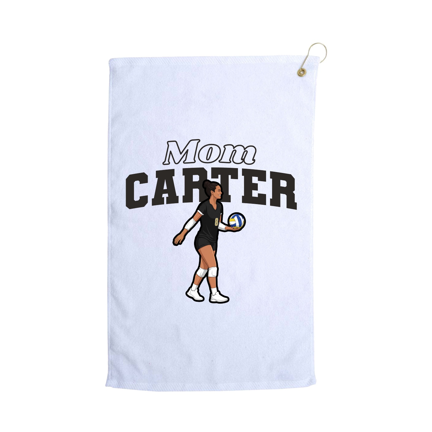 Golf Towel — Mothers Day Block in White