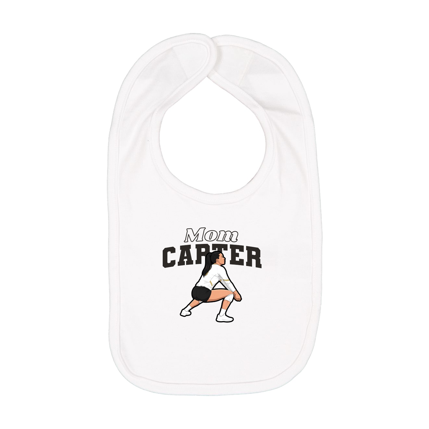 Infant Bib — Mothers Day Block in White