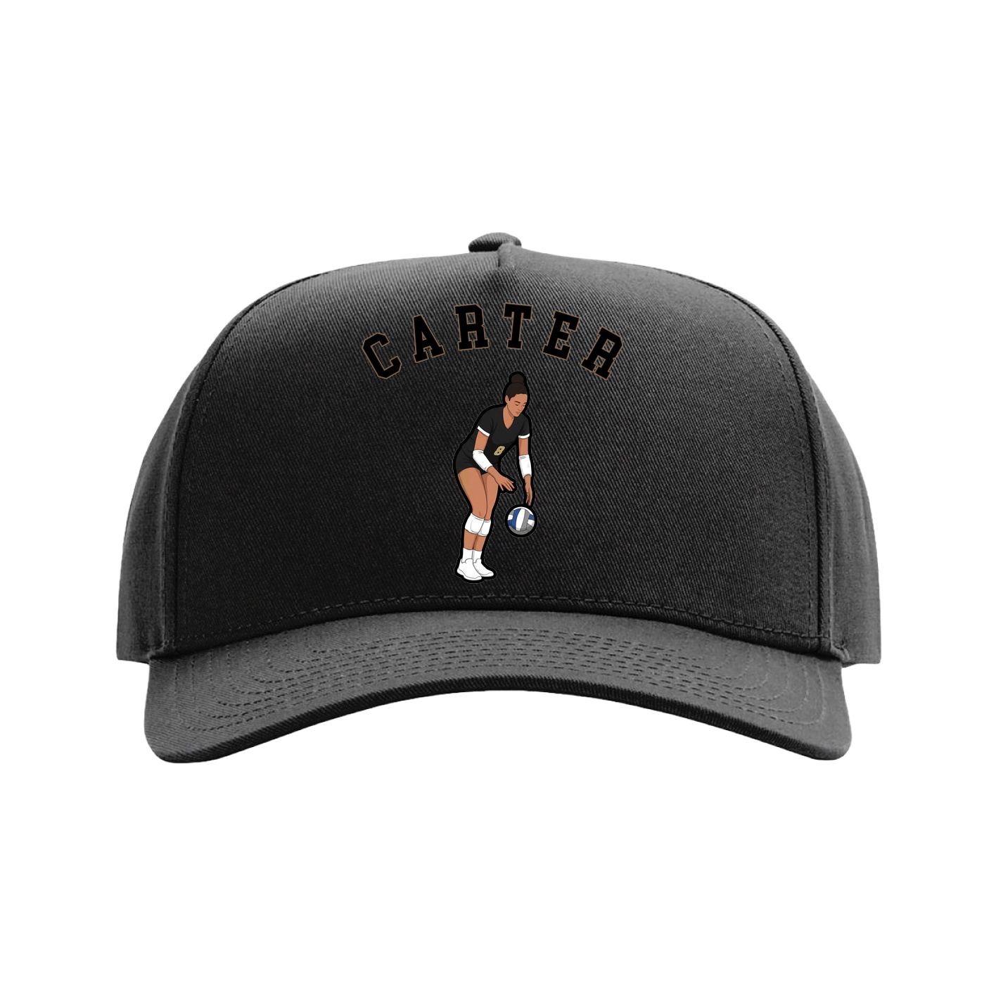Full Fabric Five-Panel Champ Cap — Shirsey Arch in Black