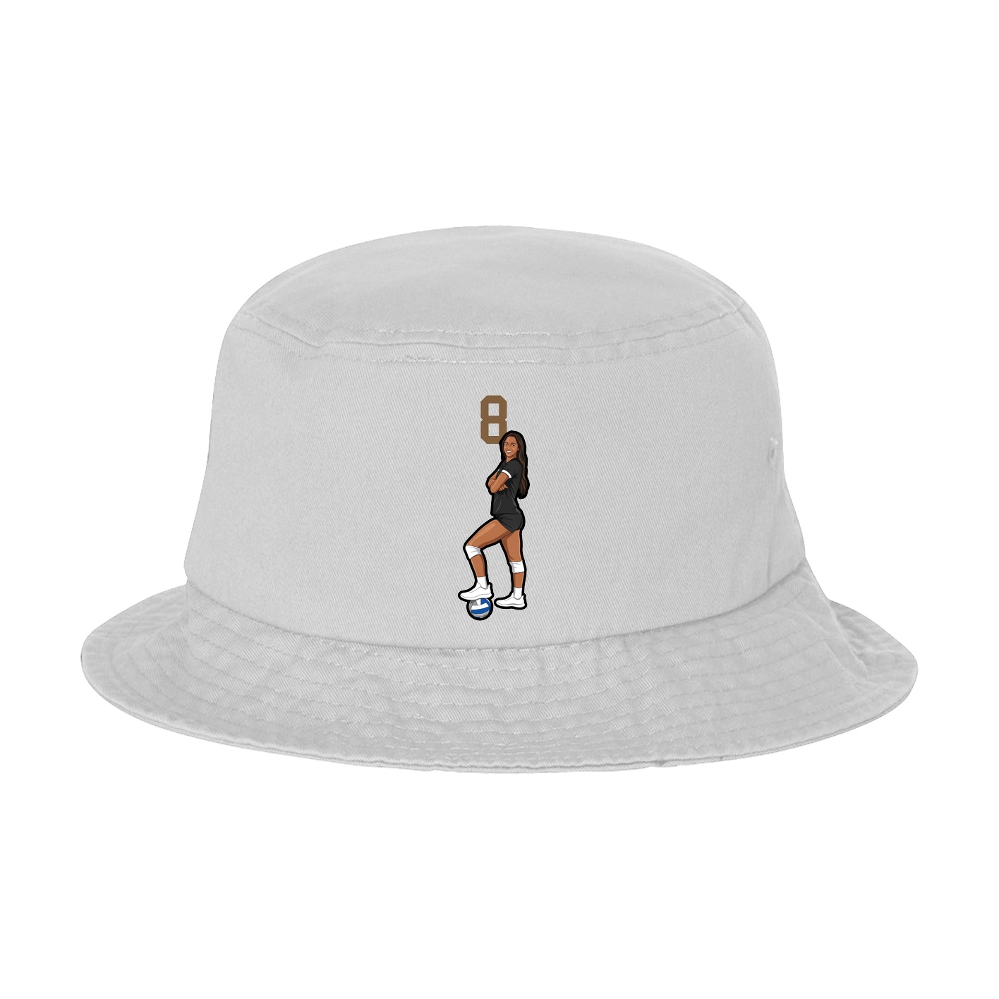Bucket Cap — Number Top in White