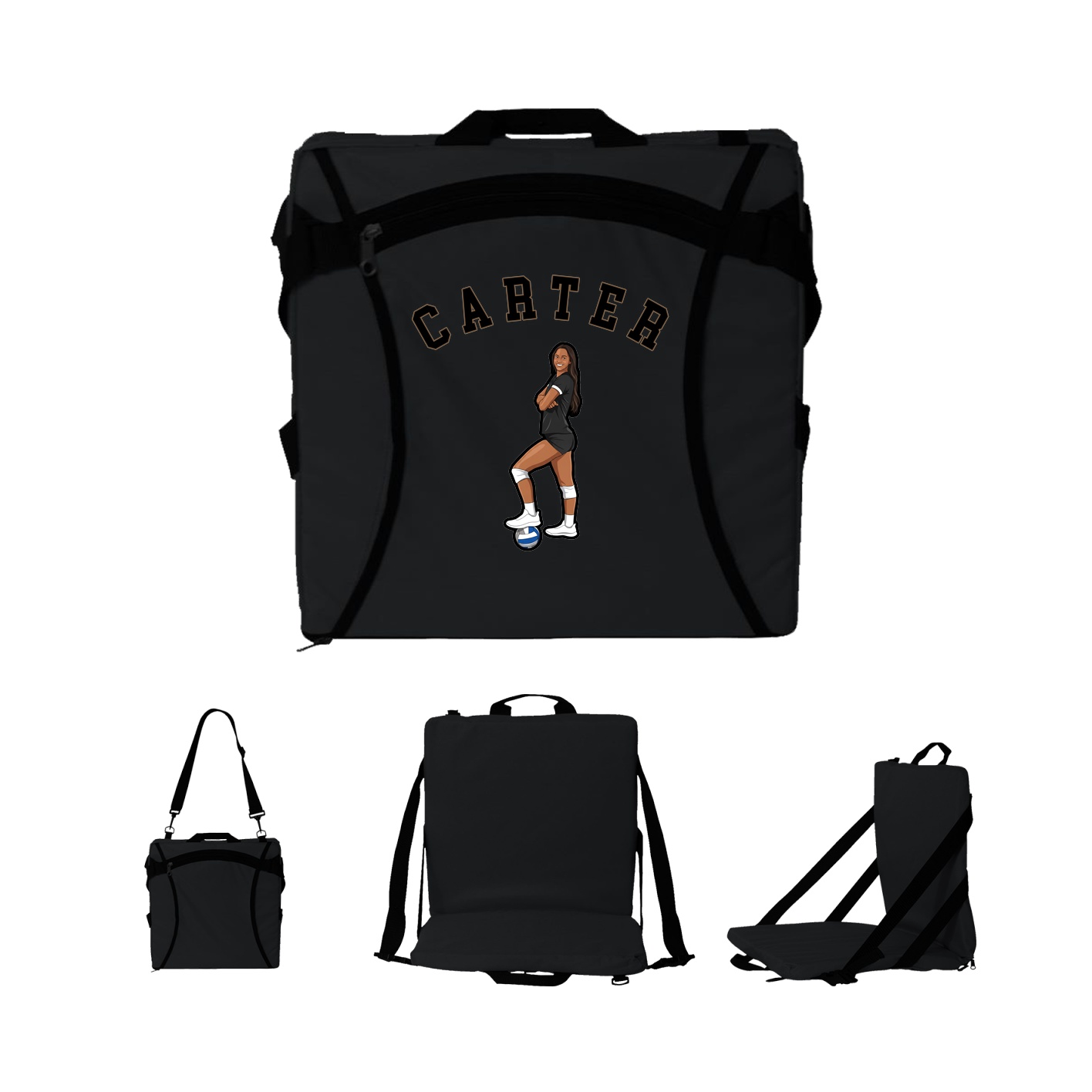 Folding Stadium Seat — Shirsey Arch in Black