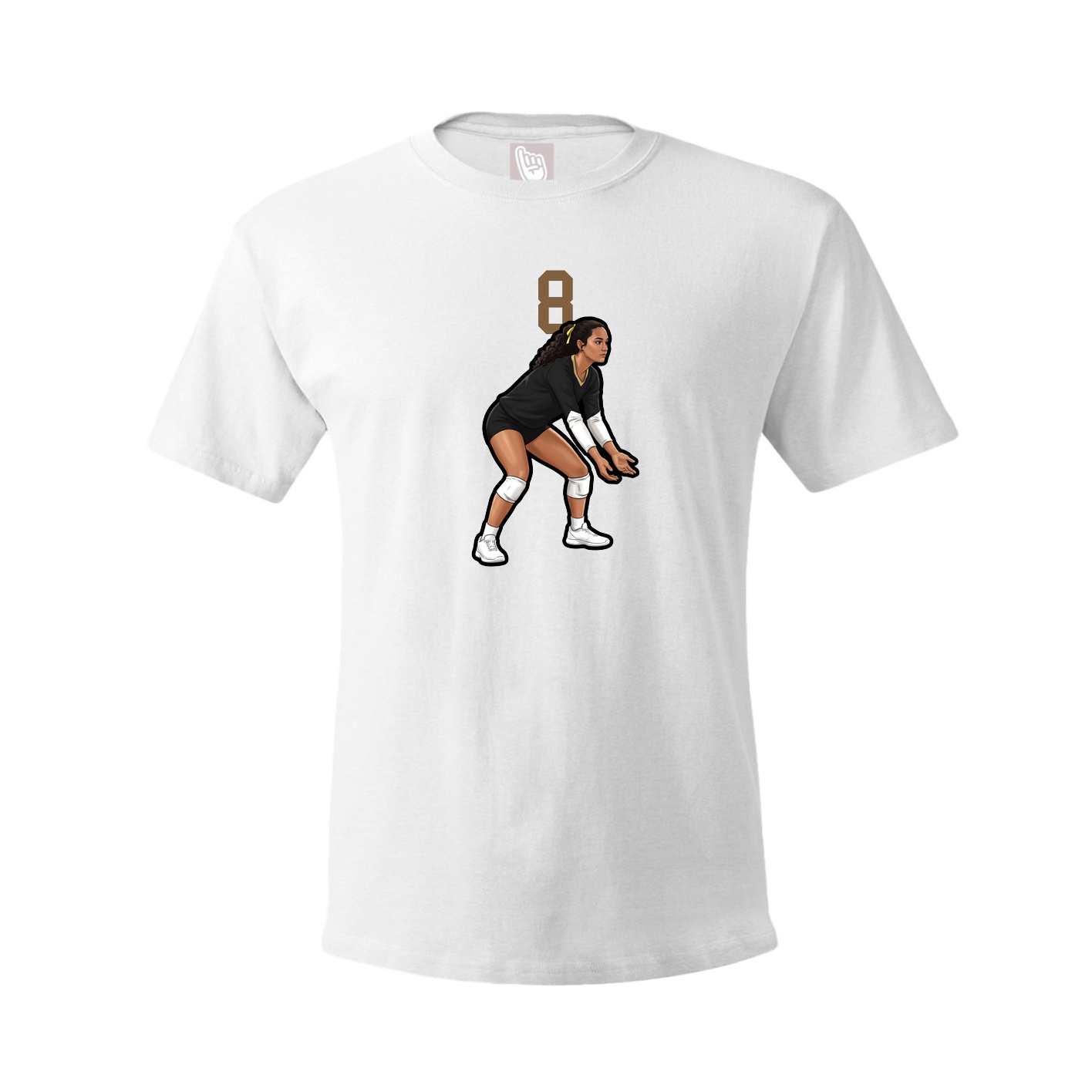 Youth Tee — Number Top in White
