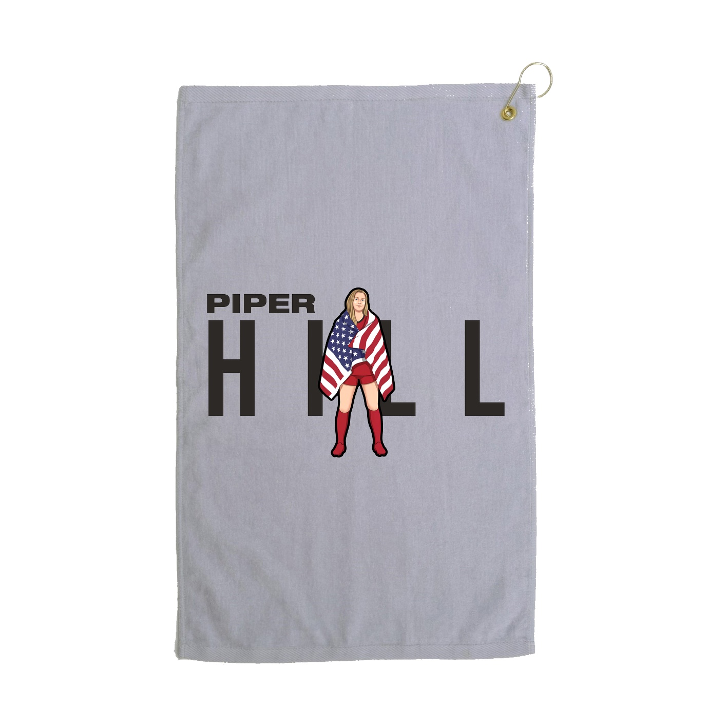 Golf Towel — Player Name in Grey