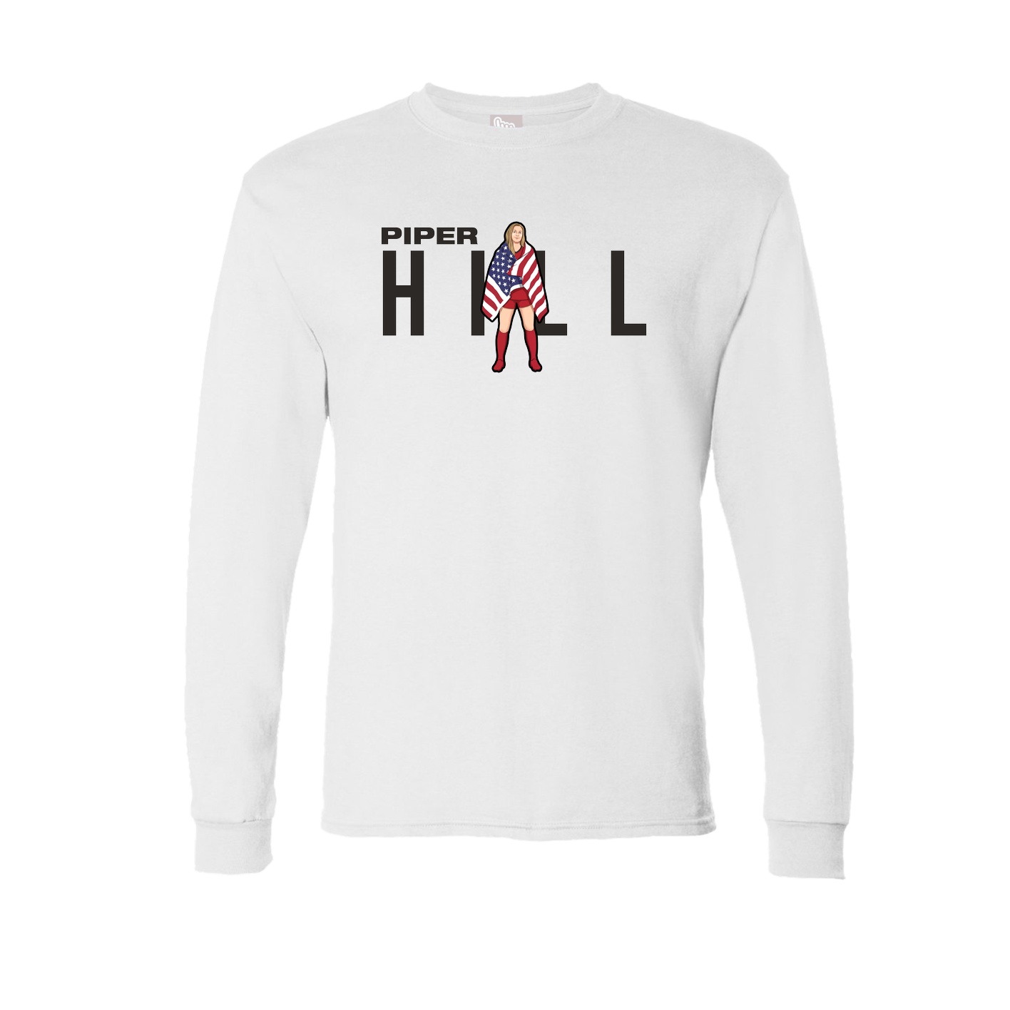 Long Sleeve Tee — Player Name in White