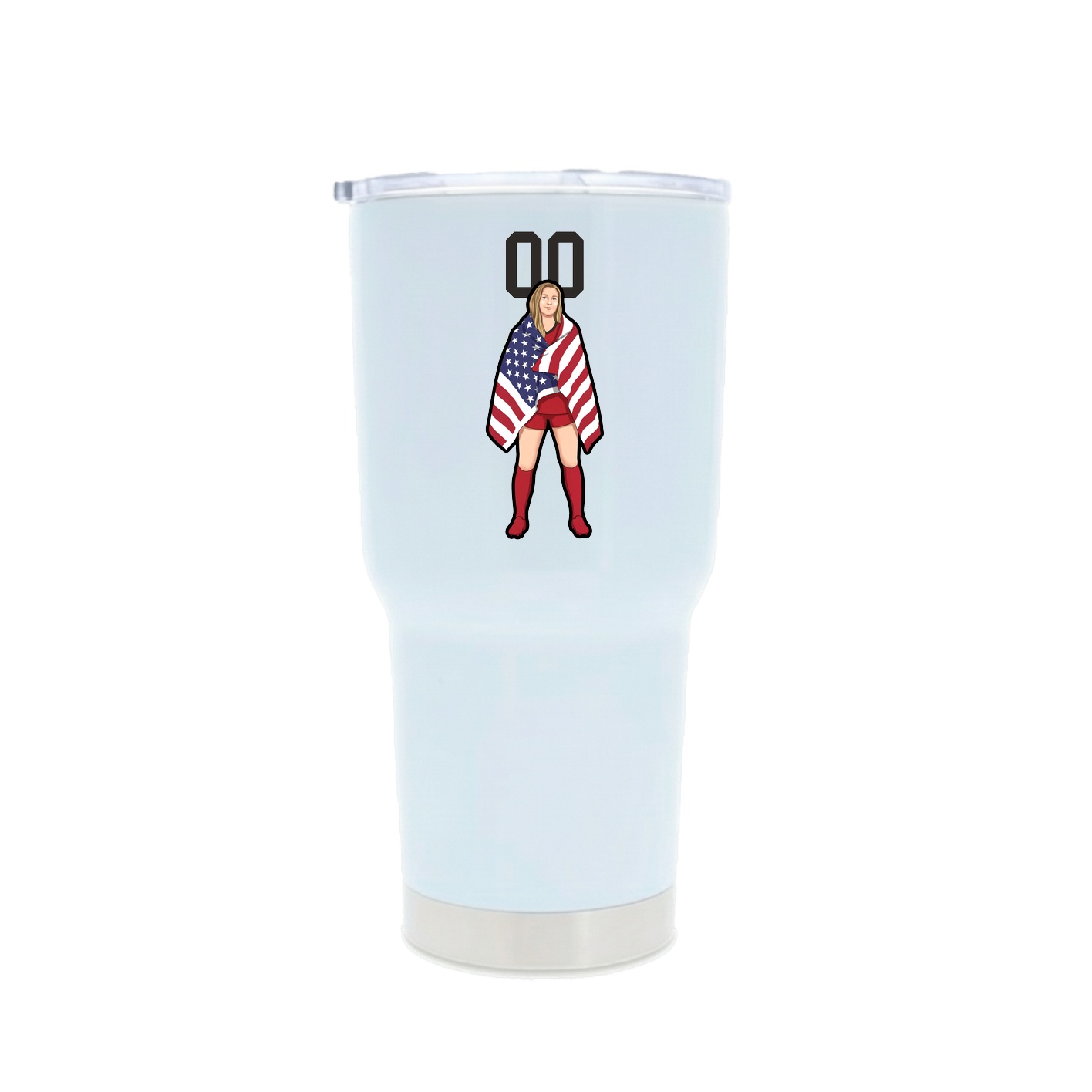 30oz Stainless Steel Tumbler — Number Top in White