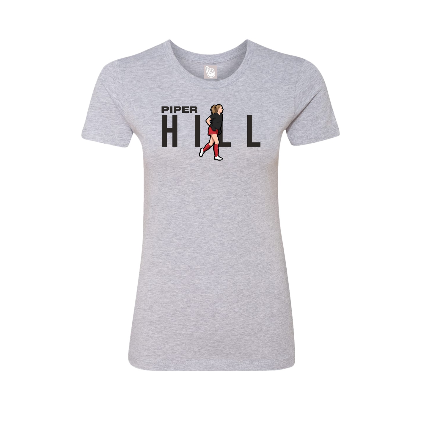 Fitted Women's Tee — Player Name in Grey