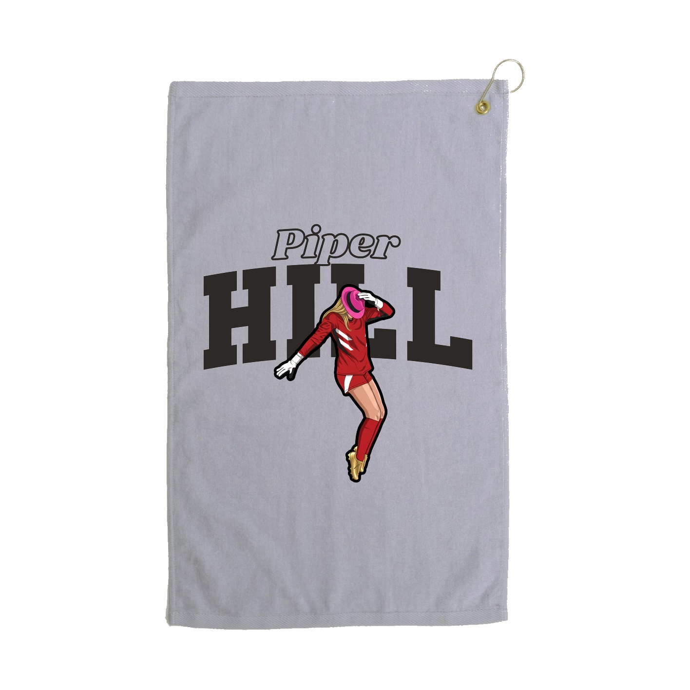 Golf Towel — Name Arch in Grey