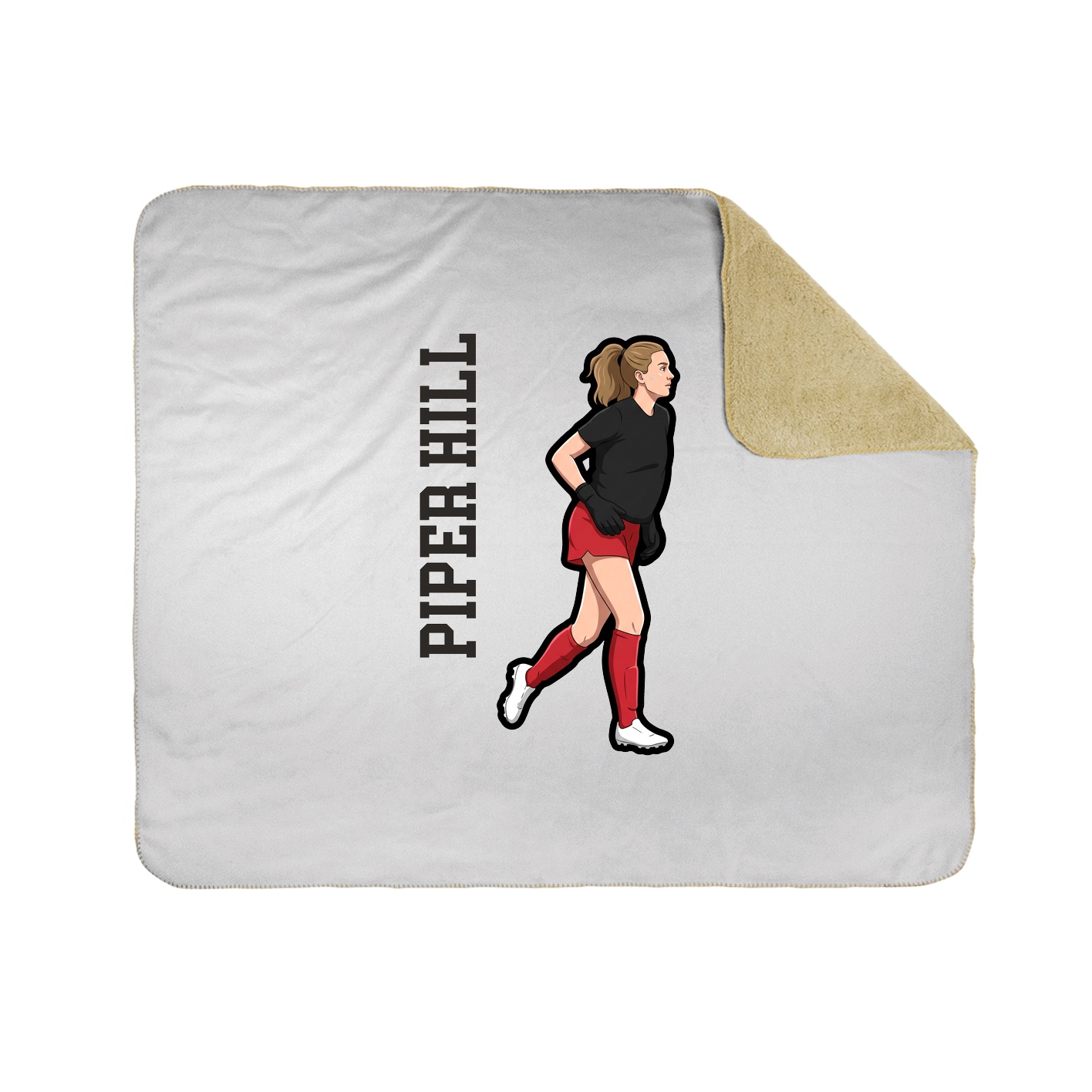 Throw Blanket — Name Vertical in White