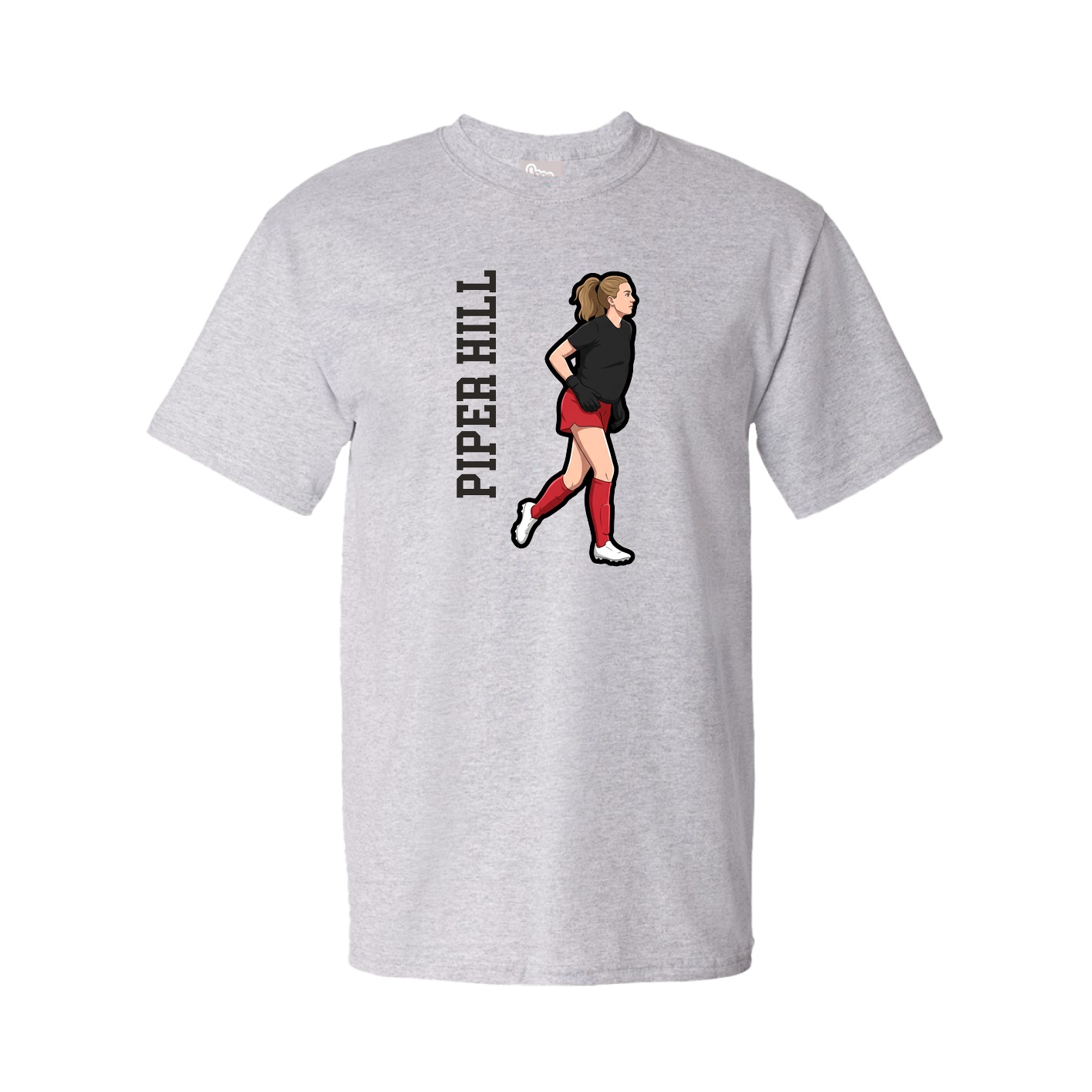 Tee — Name Vertical in Grey
