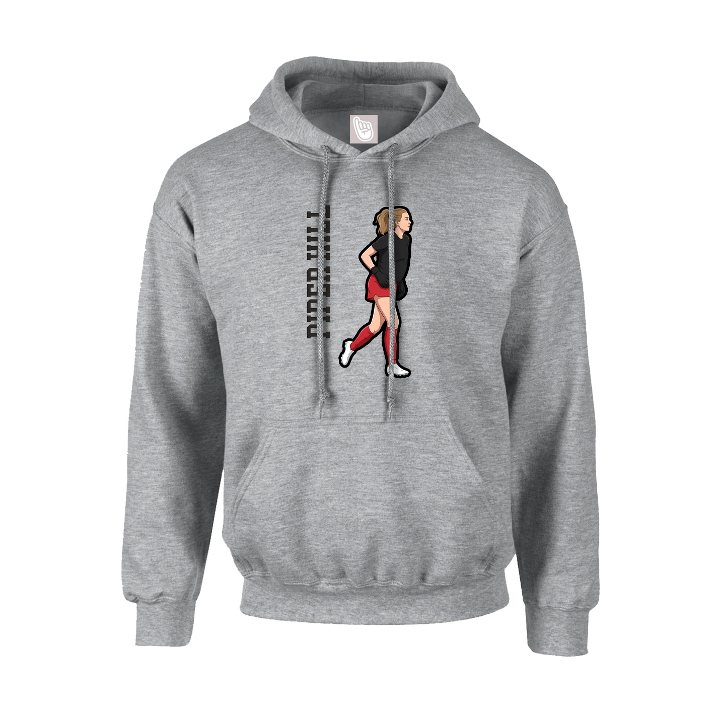 Hoodie — Name Vertical in Grey