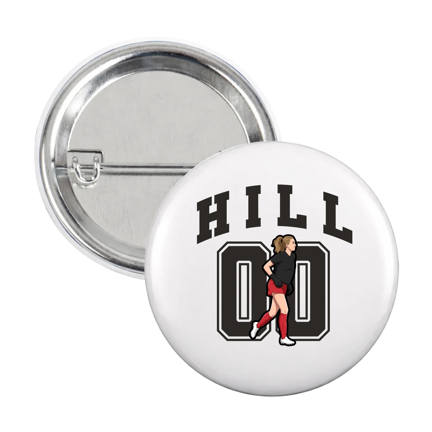 Game Day Button — Number in White