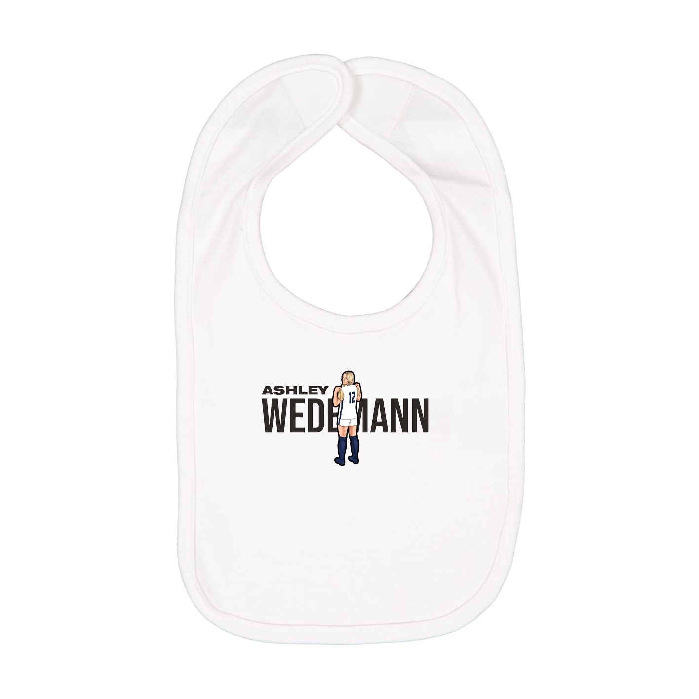 Infant Bib — Player Name in White