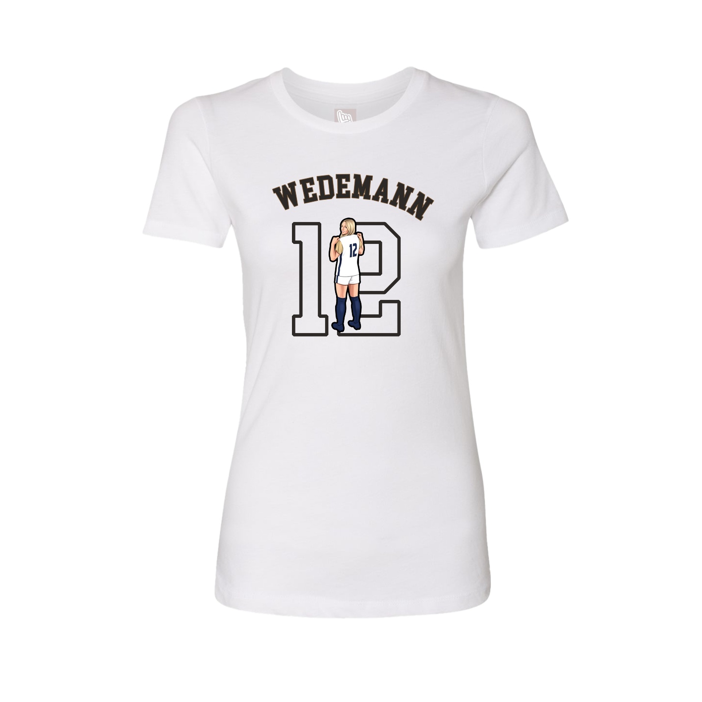 Fitted Women's Tee — Shirsey Arch in White