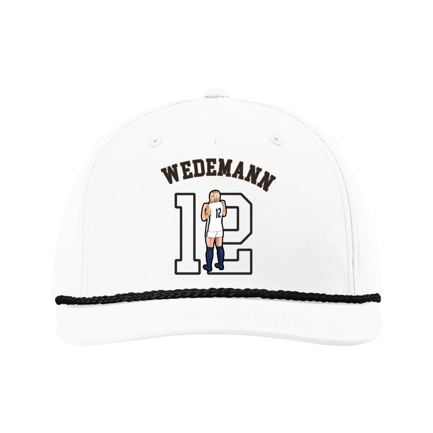 Five-Panel Classic Rope Cap — Shirsey Arch in White