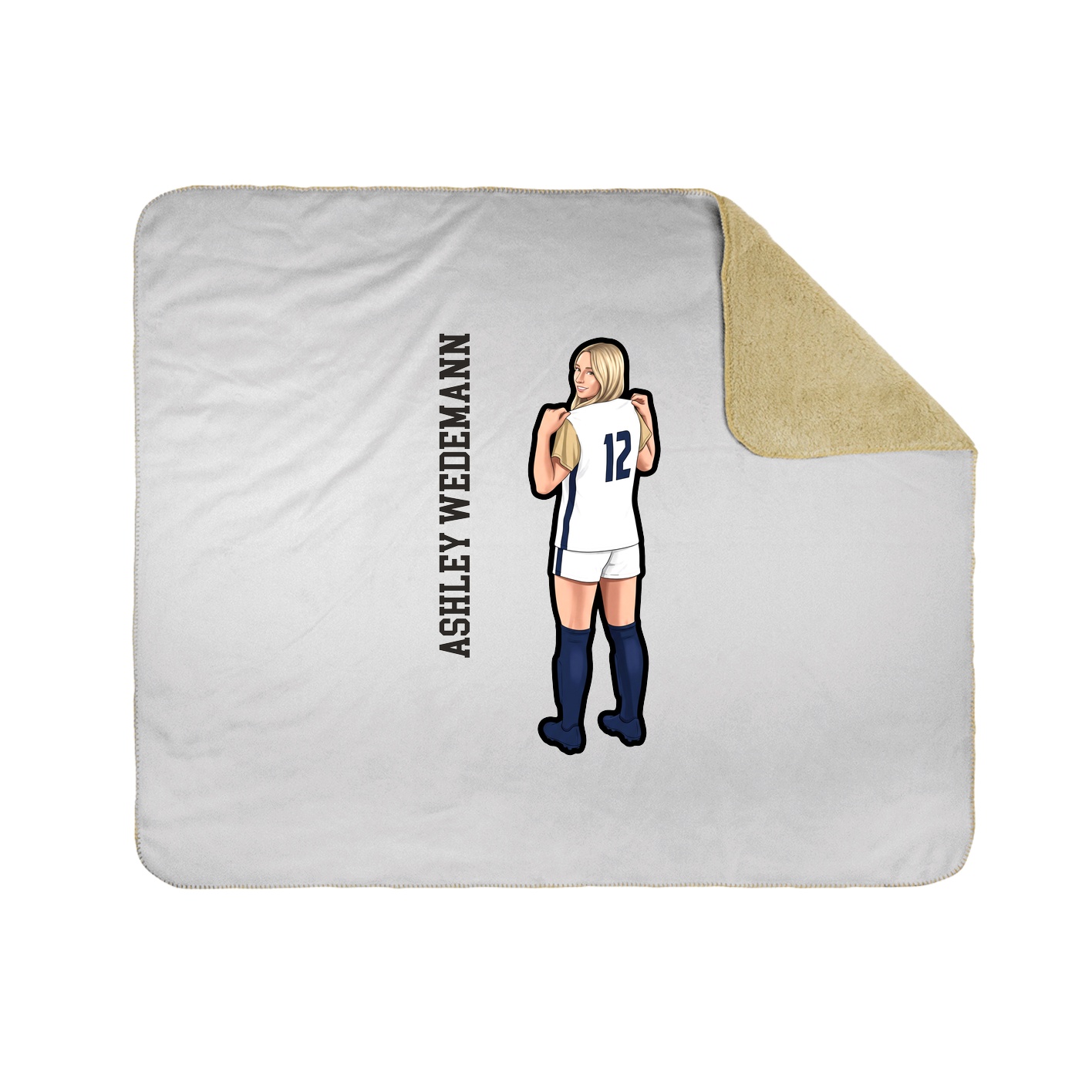 Throw Blanket — Name Vertical in White