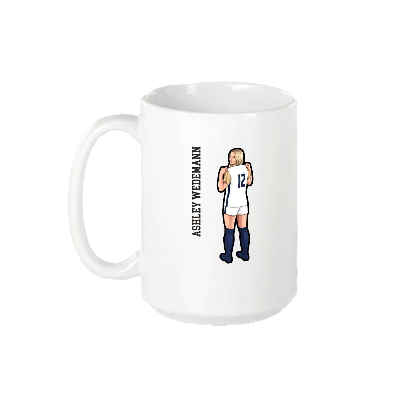 15oz Coffee Mug — Name Vertical in White