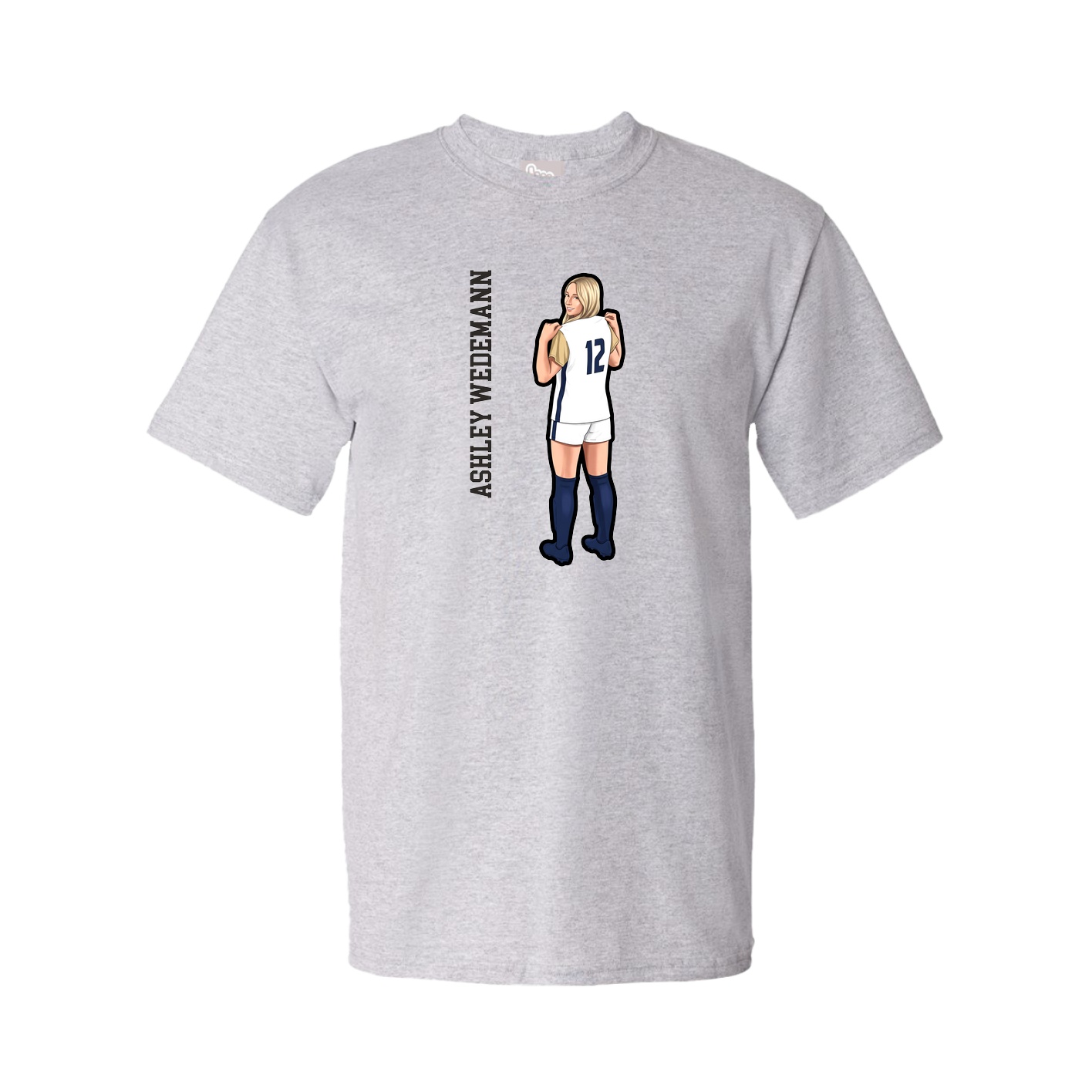 Tee — Name Vertical in Grey