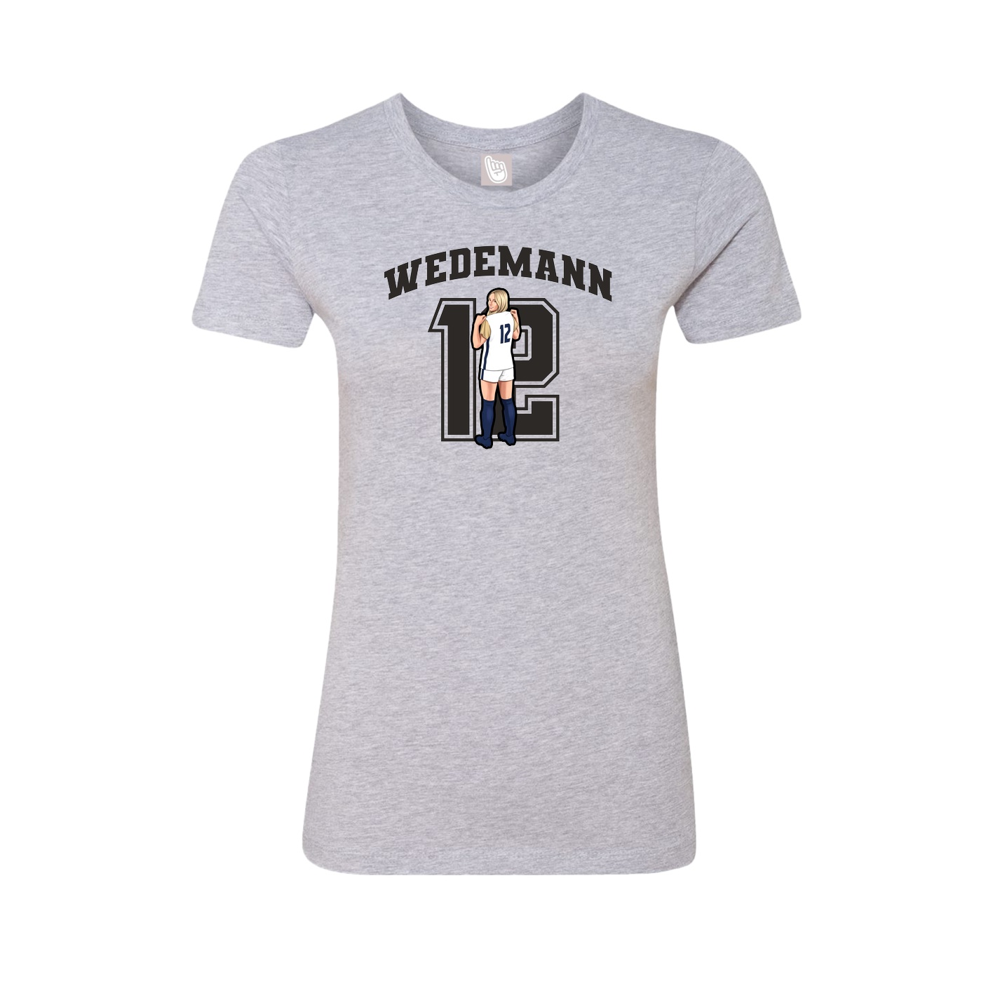 Fitted Women's Tee — Number in Grey