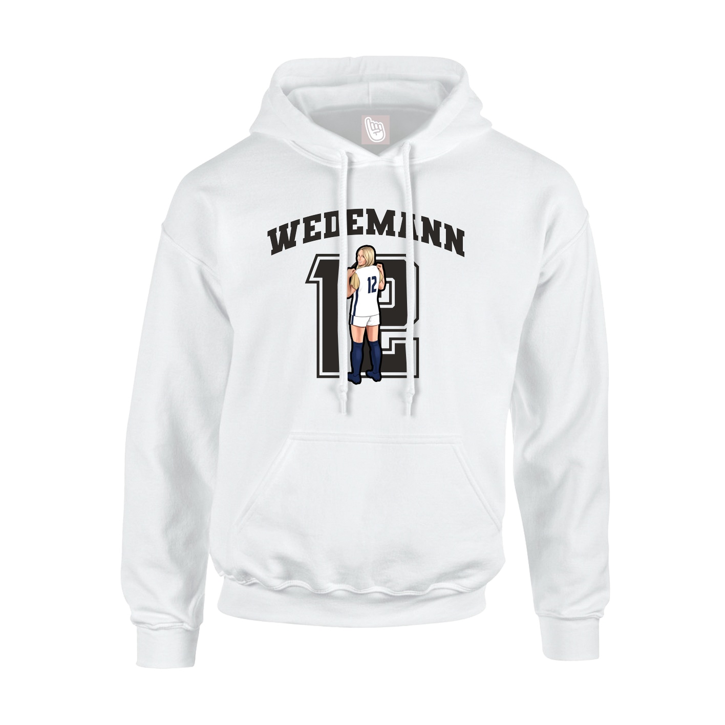 Hoodie — Number in White