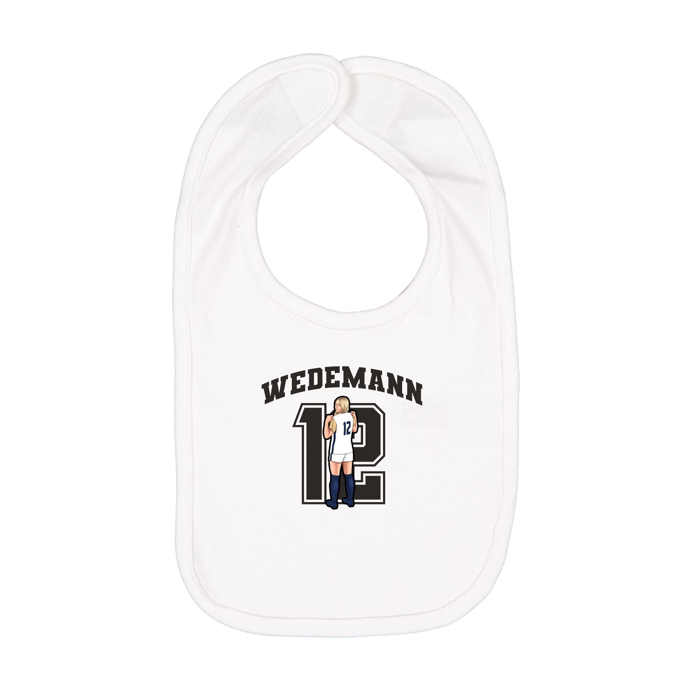 Infant Bib — Number in White