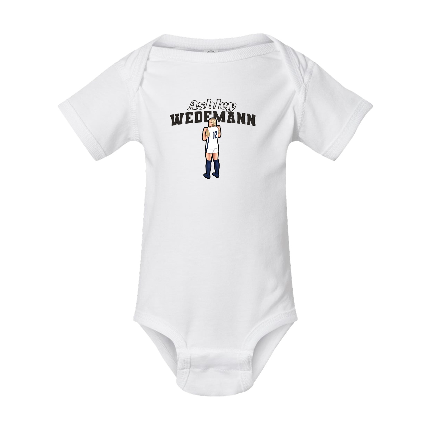 Baby Onesie — Name Arch in White